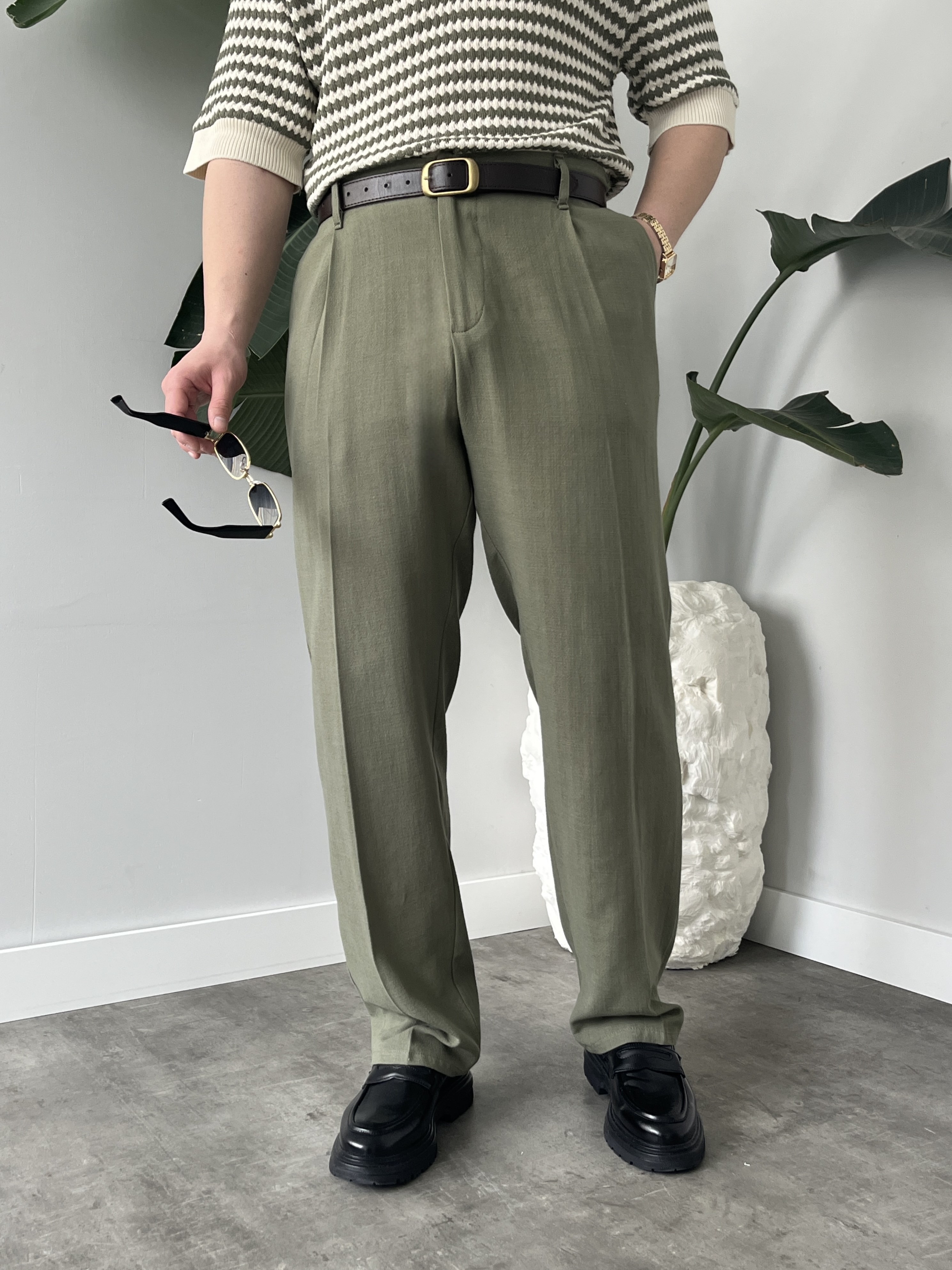 Alto Çağla Ham Keten Baggy Pantolon
