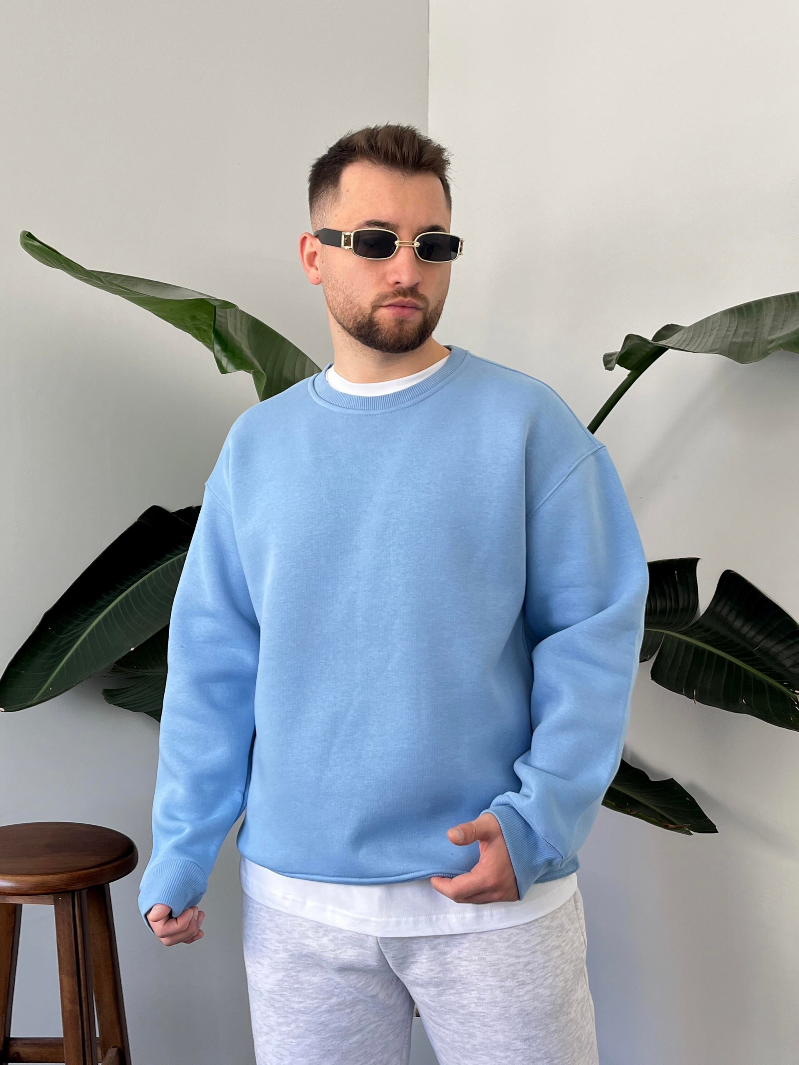 Bebe Mavi Üç İplik Şardonlu Basic Sweatshirt