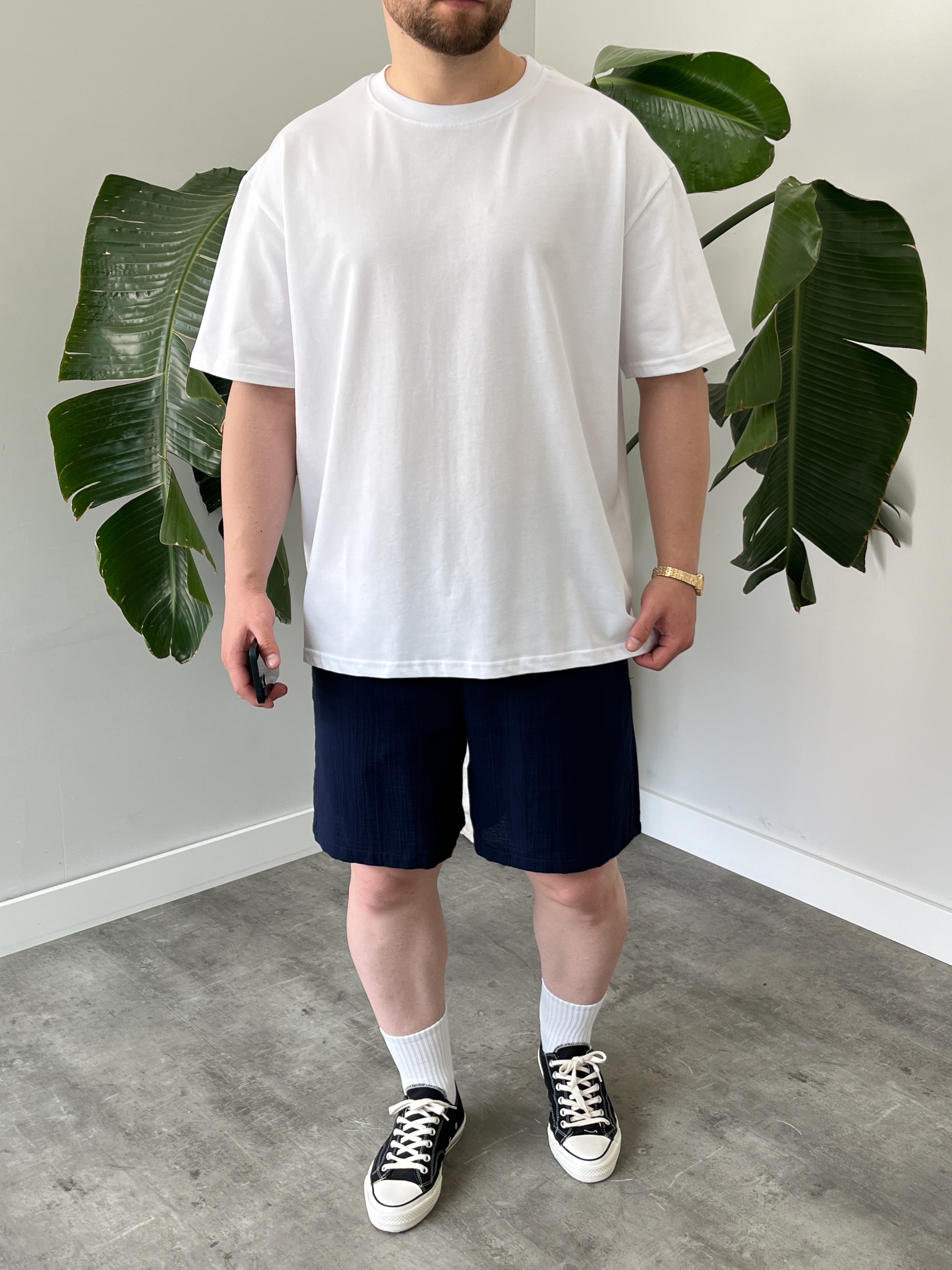 Beyaz Basic Oversize Tişört