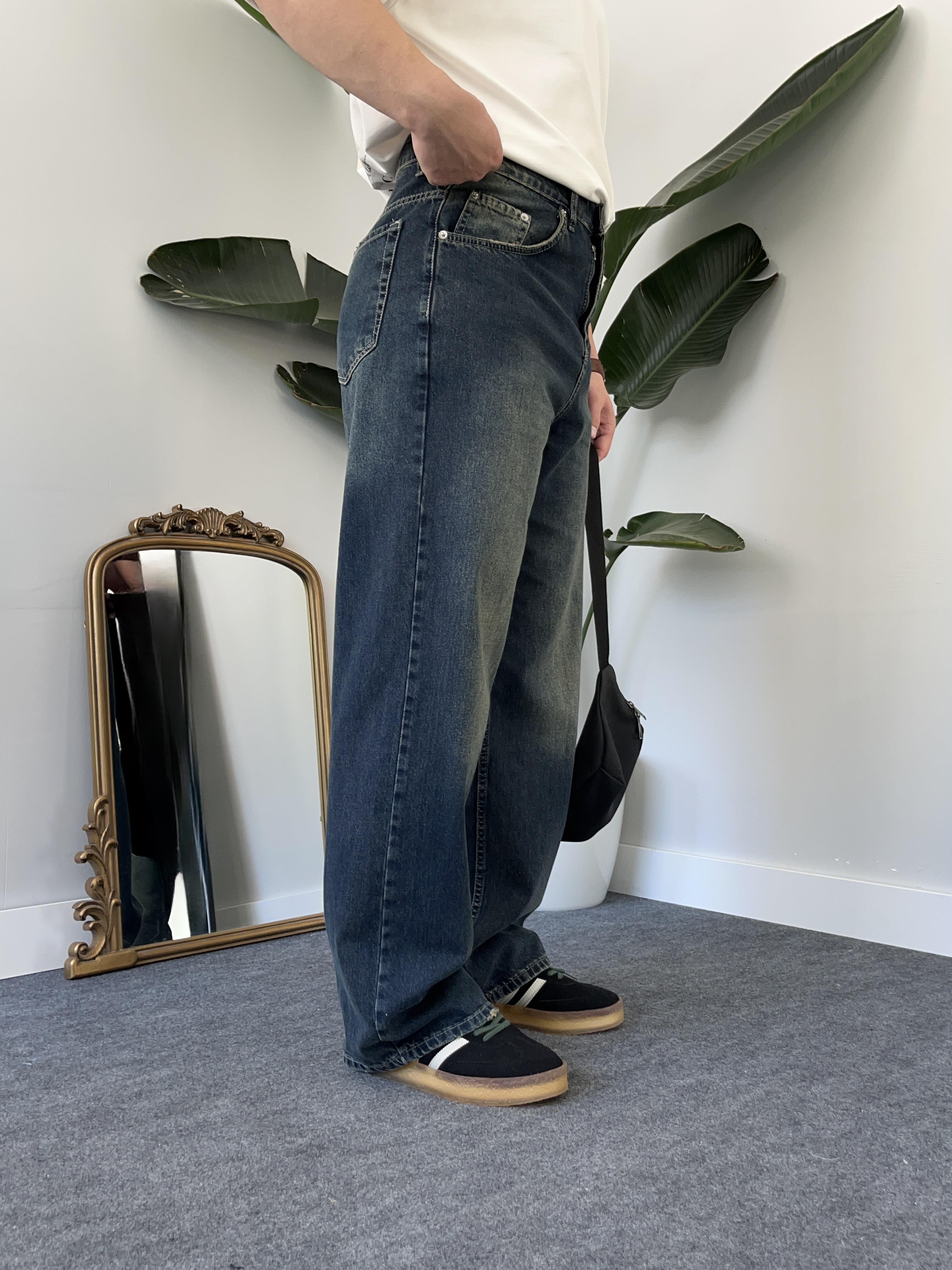 Blue Tint Acid-Wash Extra Baggy Jean
