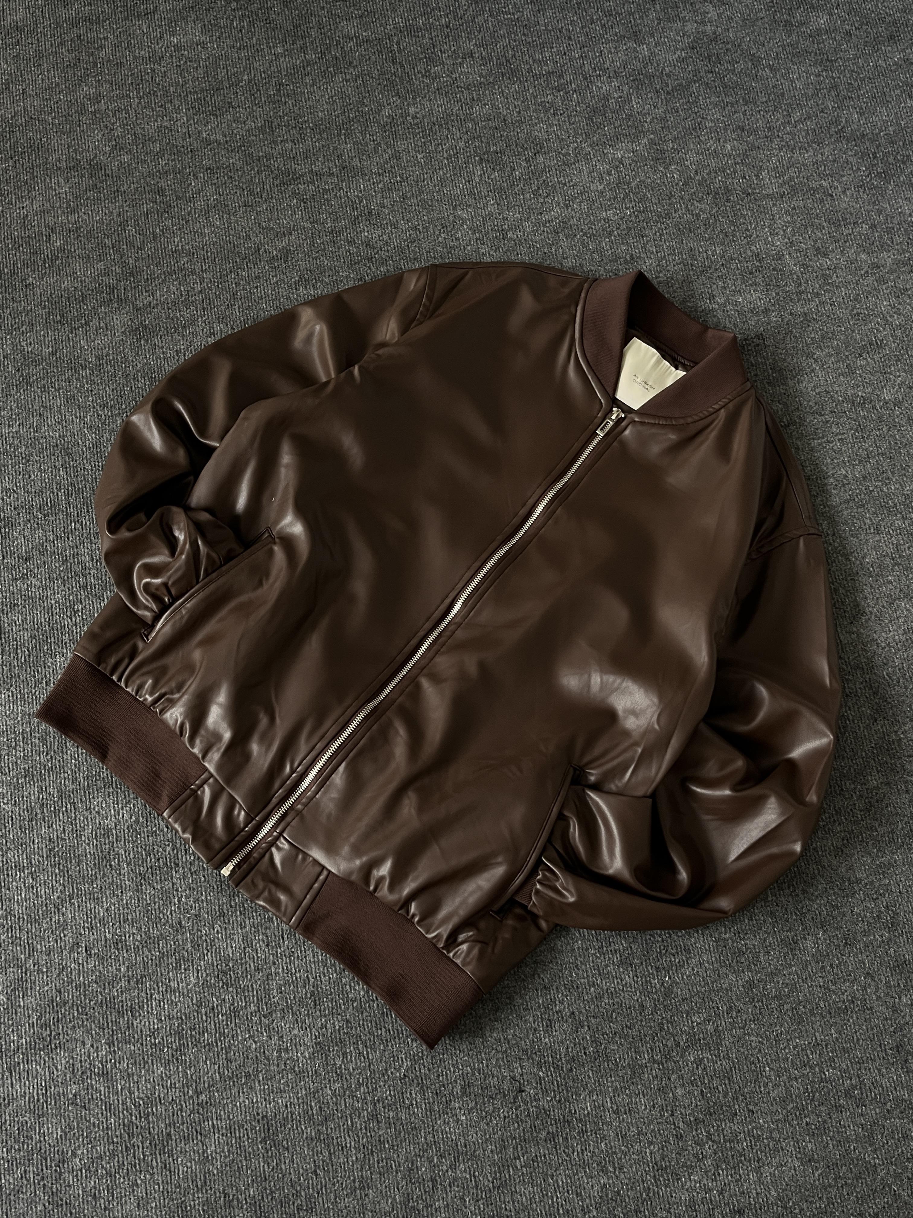 Bronzo Acı Kahve Bomber Deri Ceket