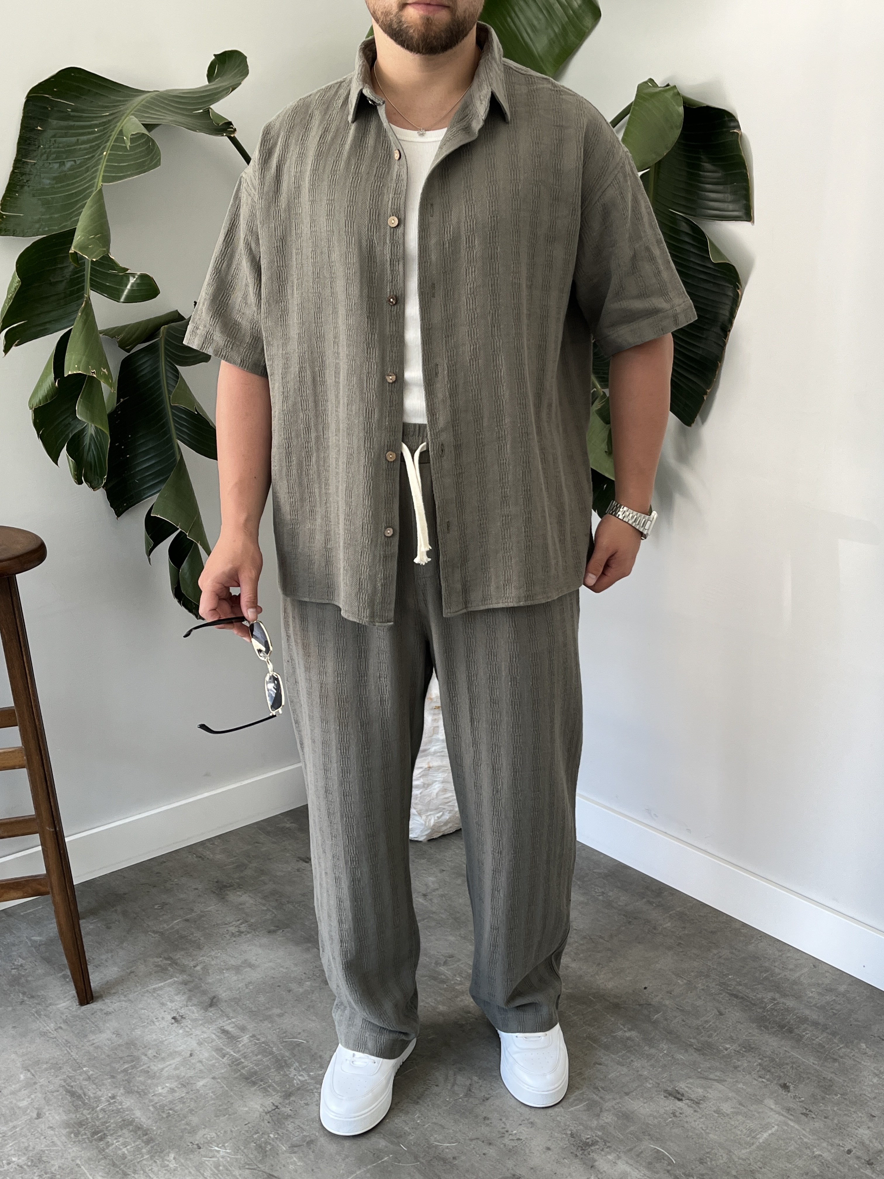 Çağla Alaçatı Casual Desenli Oversize Takım