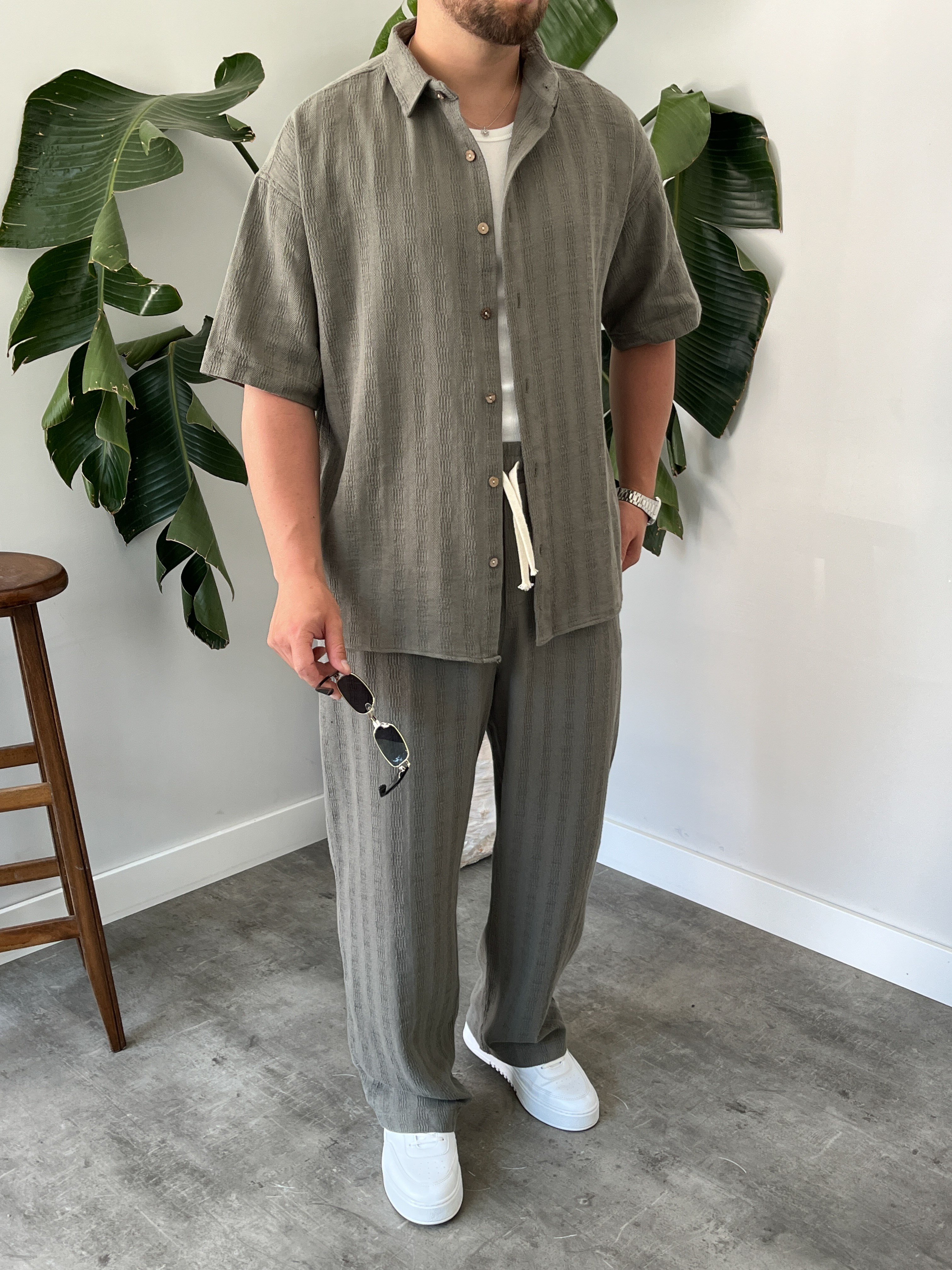 Çağla Alaçatı Casual Desenli Oversize Takım