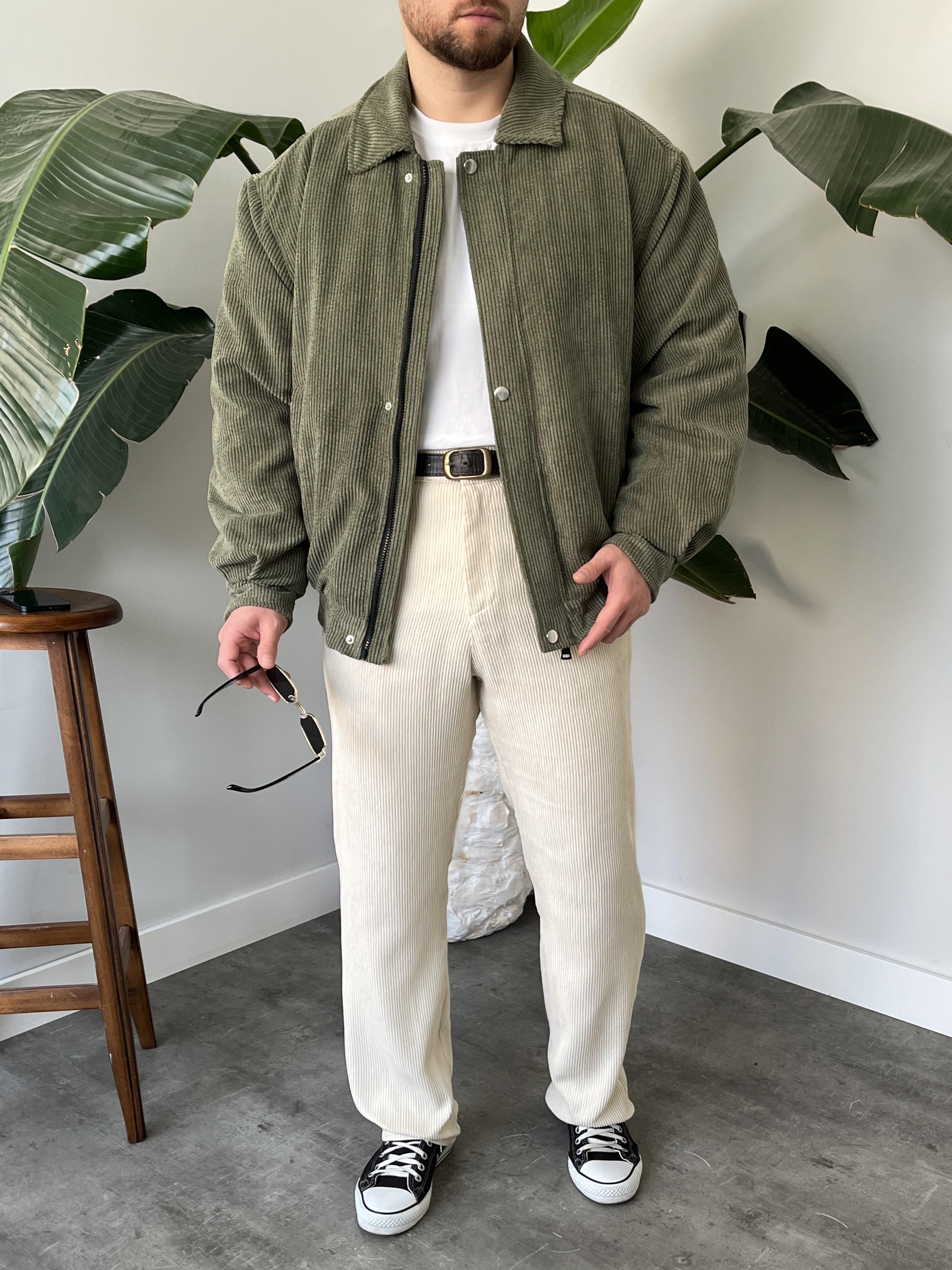 Çağla Fitilli Kadife Bomber Mont
