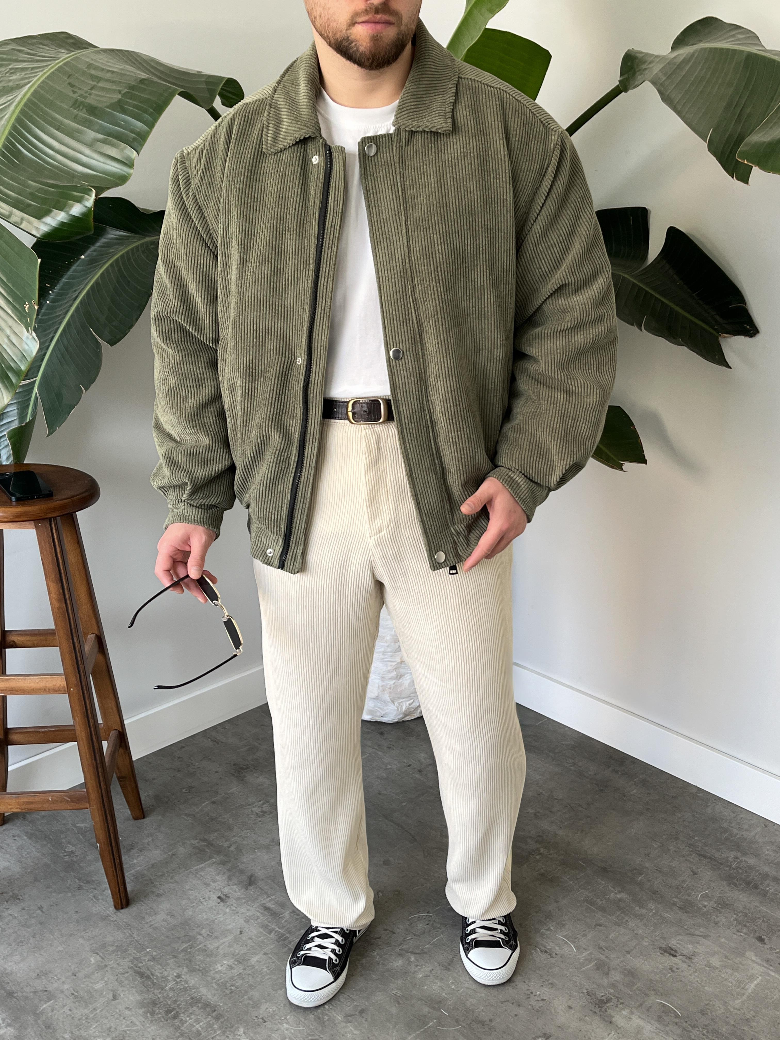 Çağla Fitilli Kadife Bomber Mont
