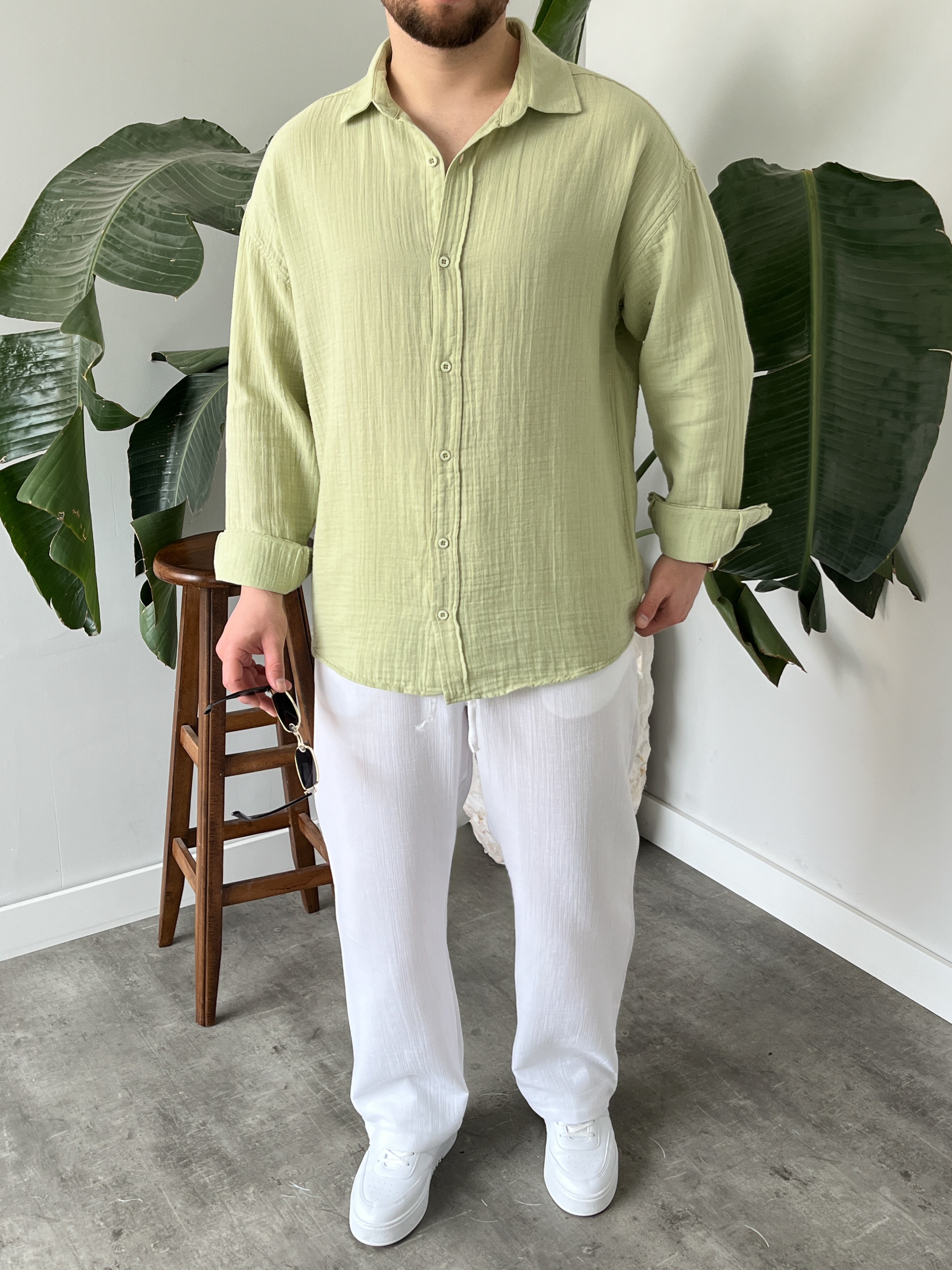 Çağla Premium Müslin Dokulu Oversize Gömlek