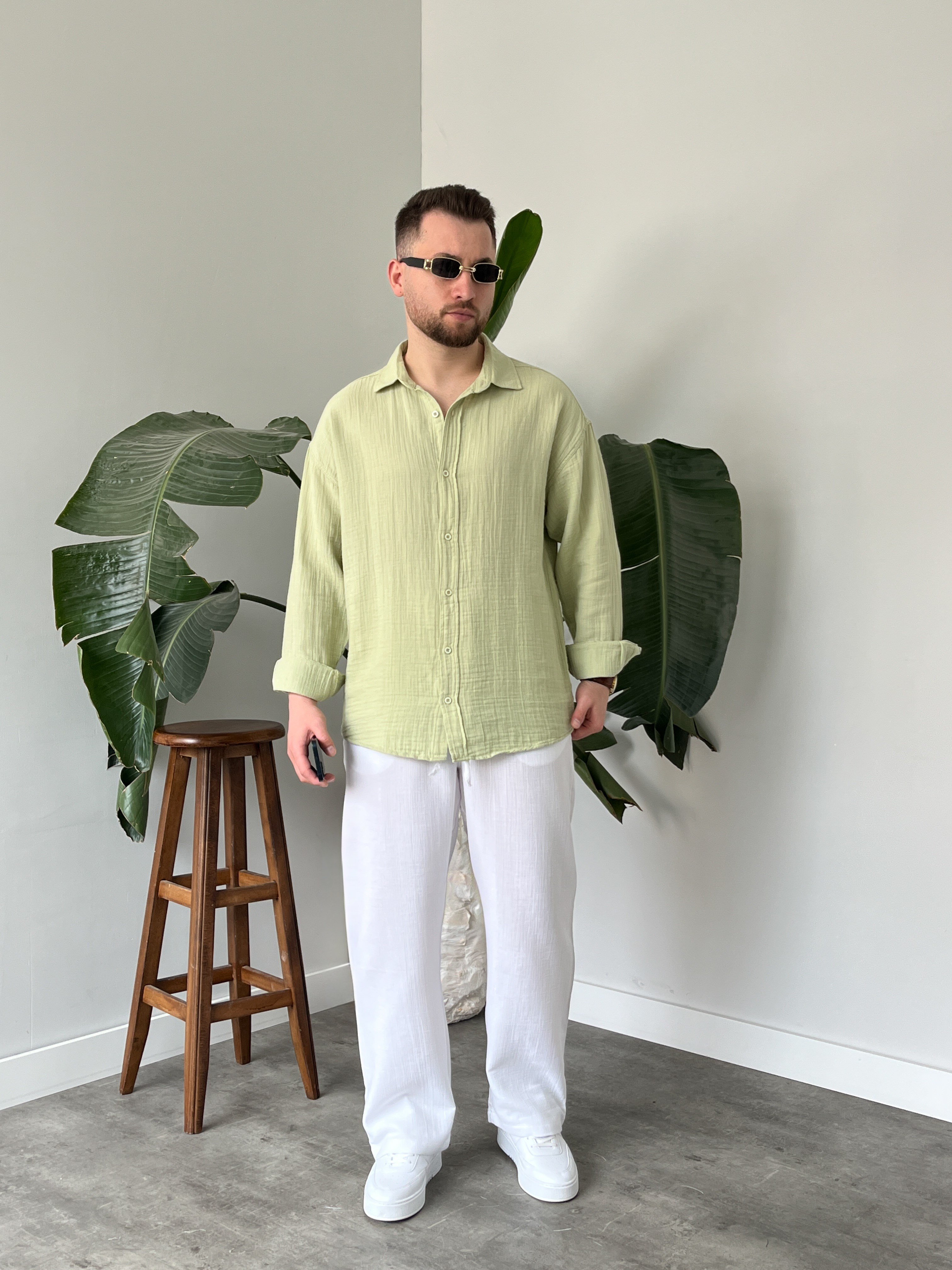 Çağla Premium Müslin Dokulu Oversize Gömlek
