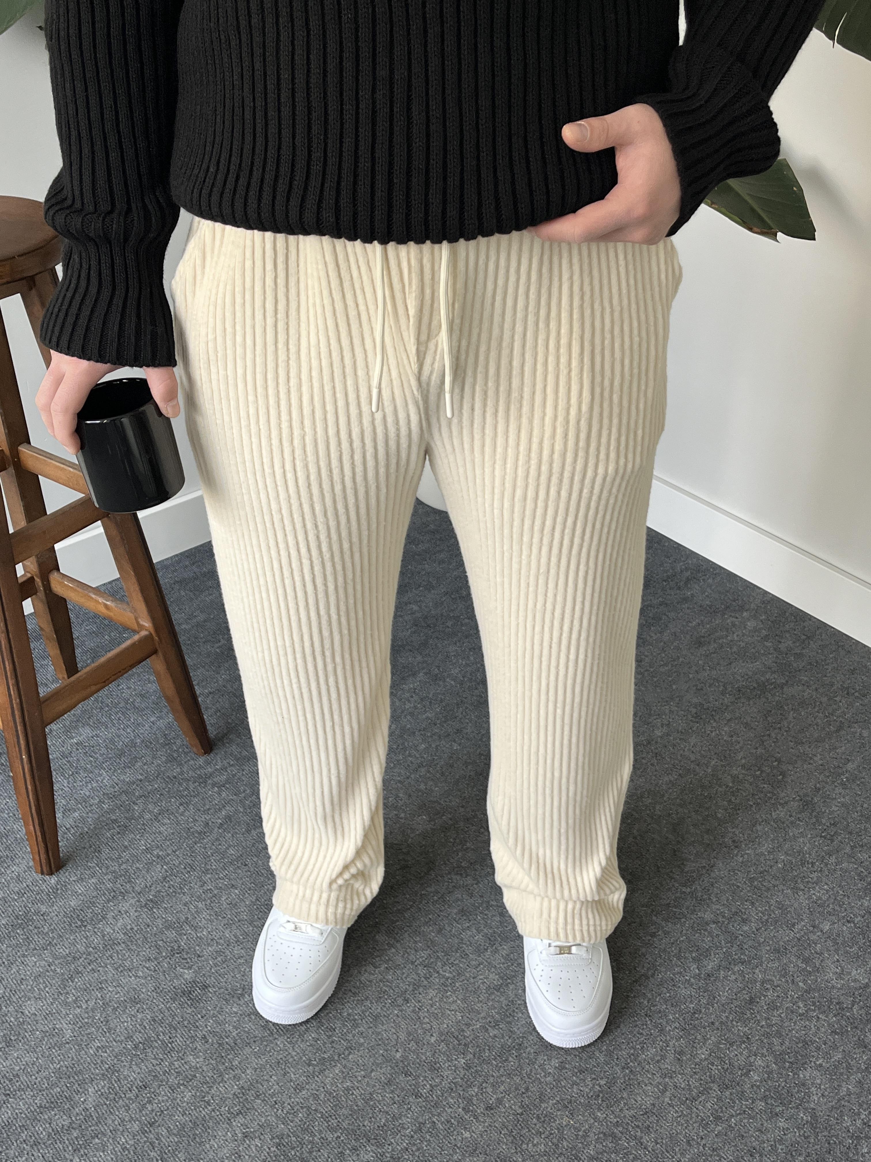 Corda Krem Fitilli Pantolon