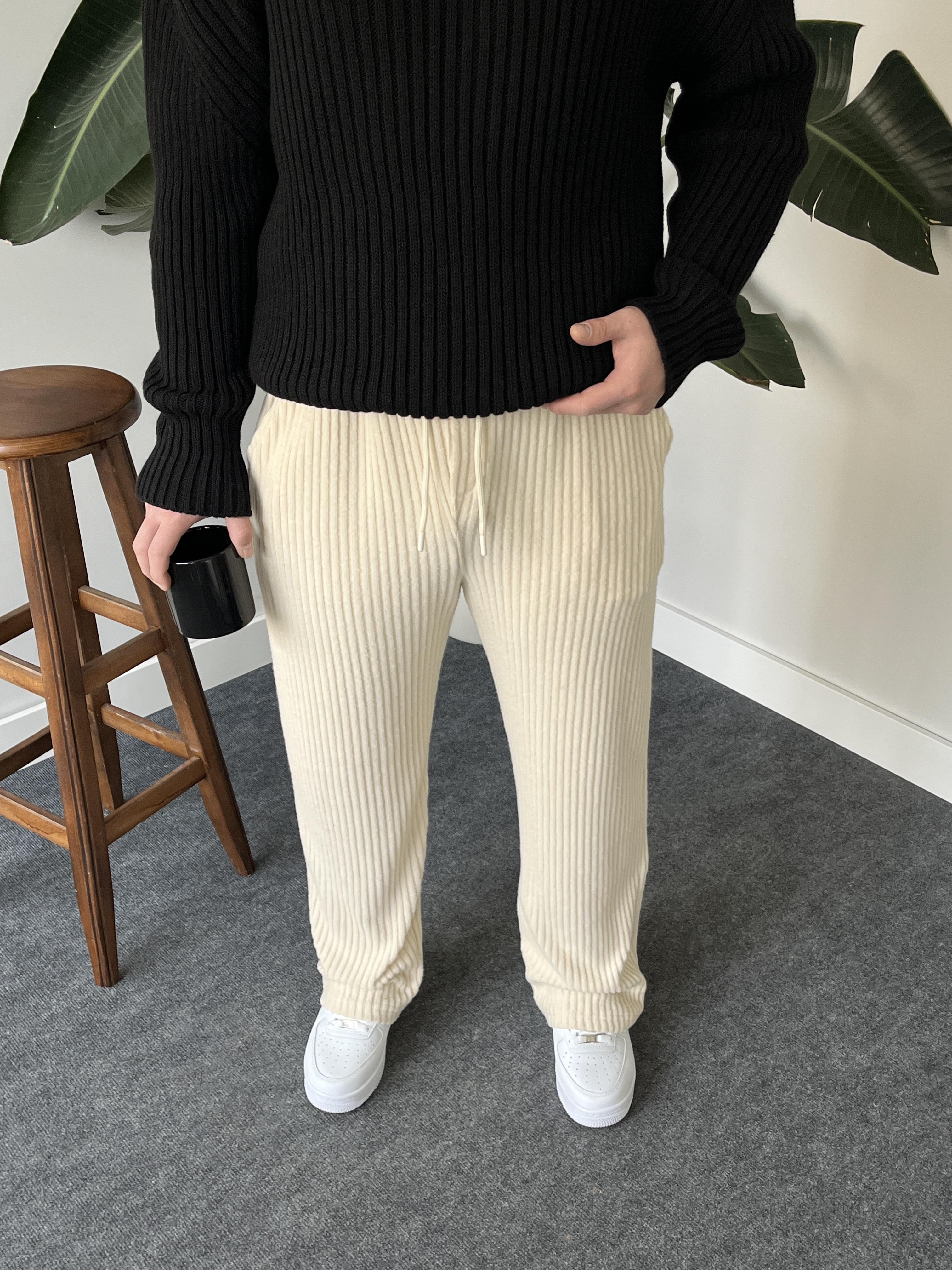 Corda Krem Fitilli Pantolon