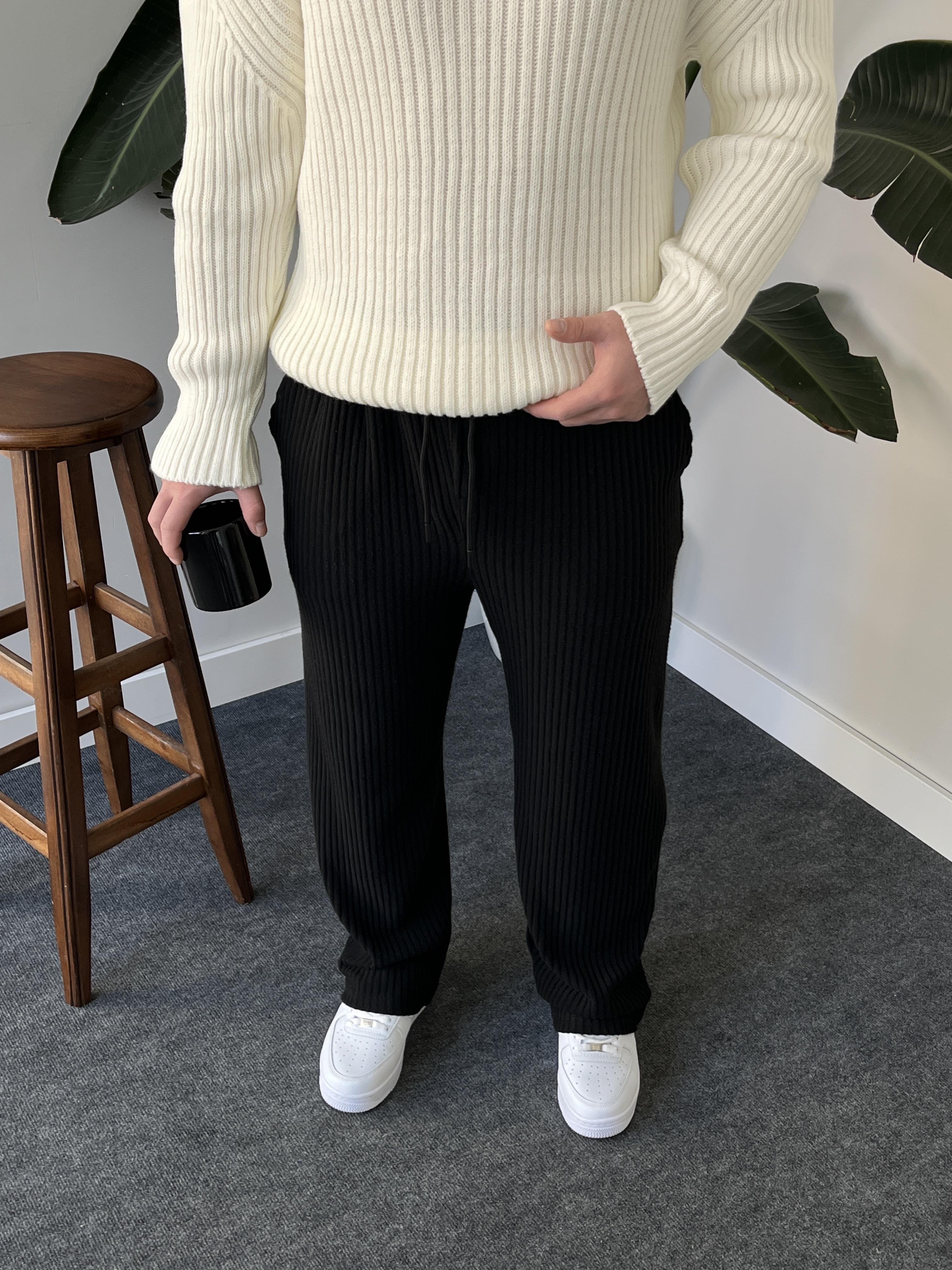 Corda Siyah Fitilli Pantolon