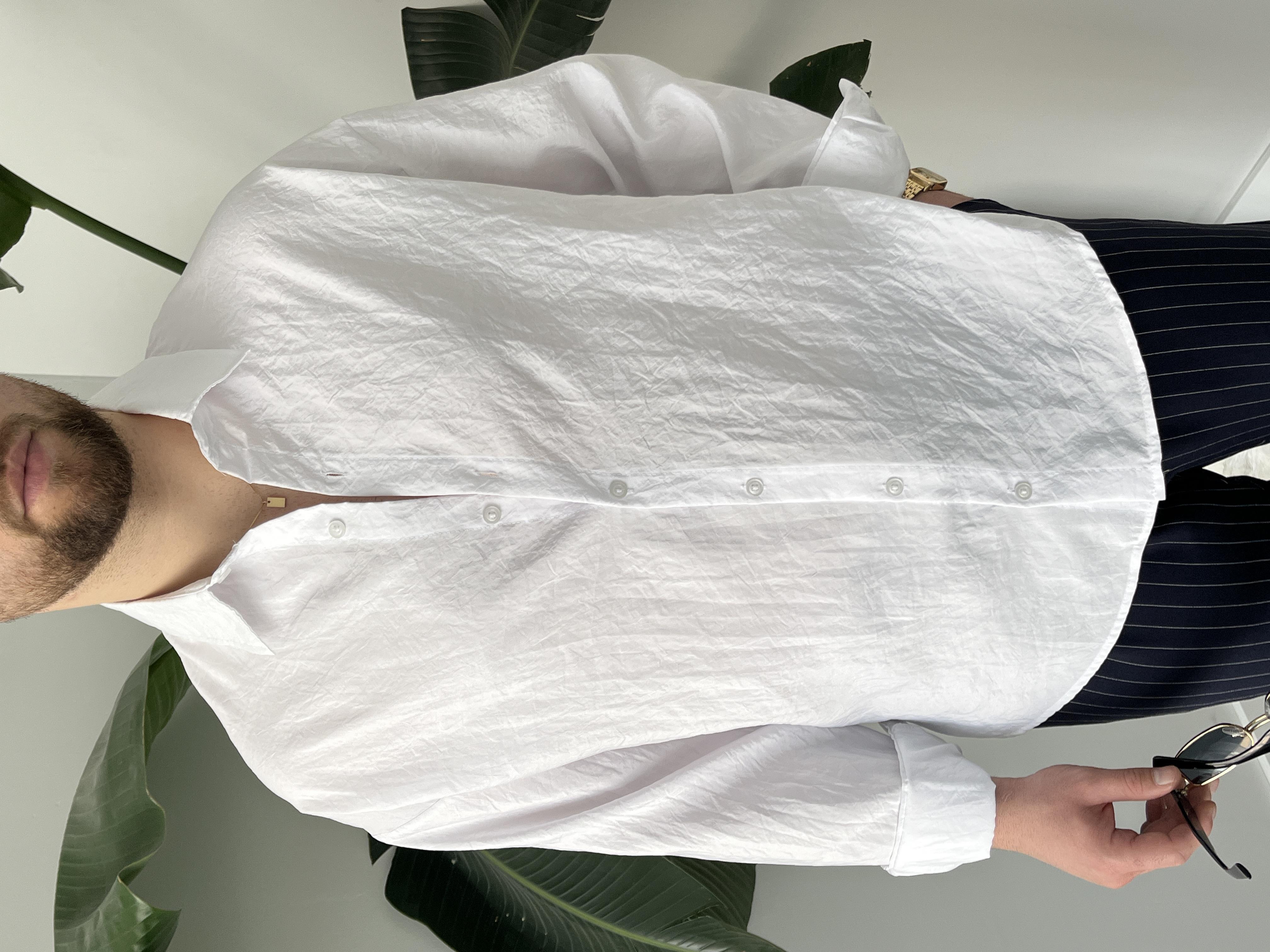 Dante Beyaz Modal Kumaş Oversize Gömlek