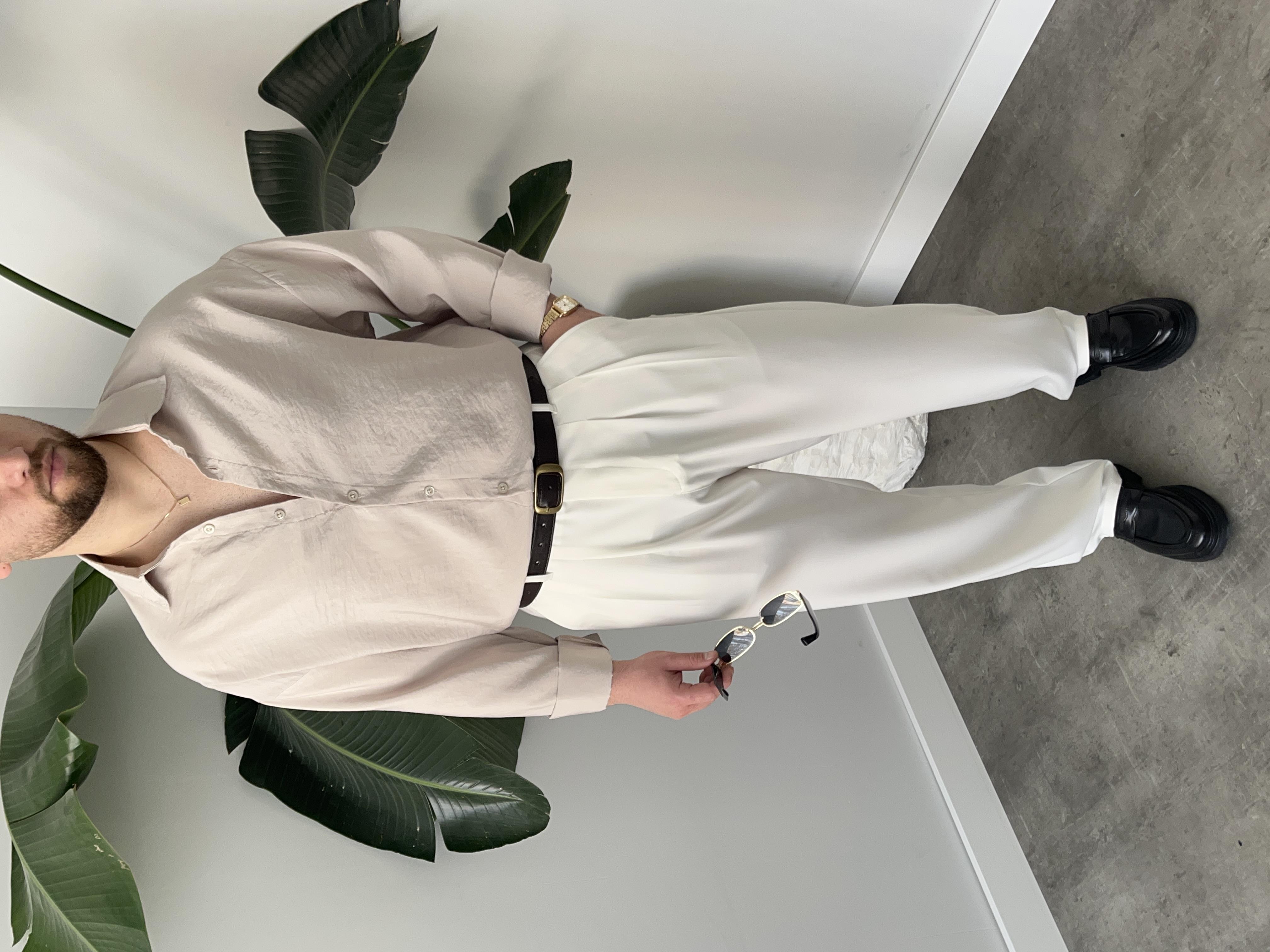 Dante Taş Modal Kumaş Oversize Gömlek