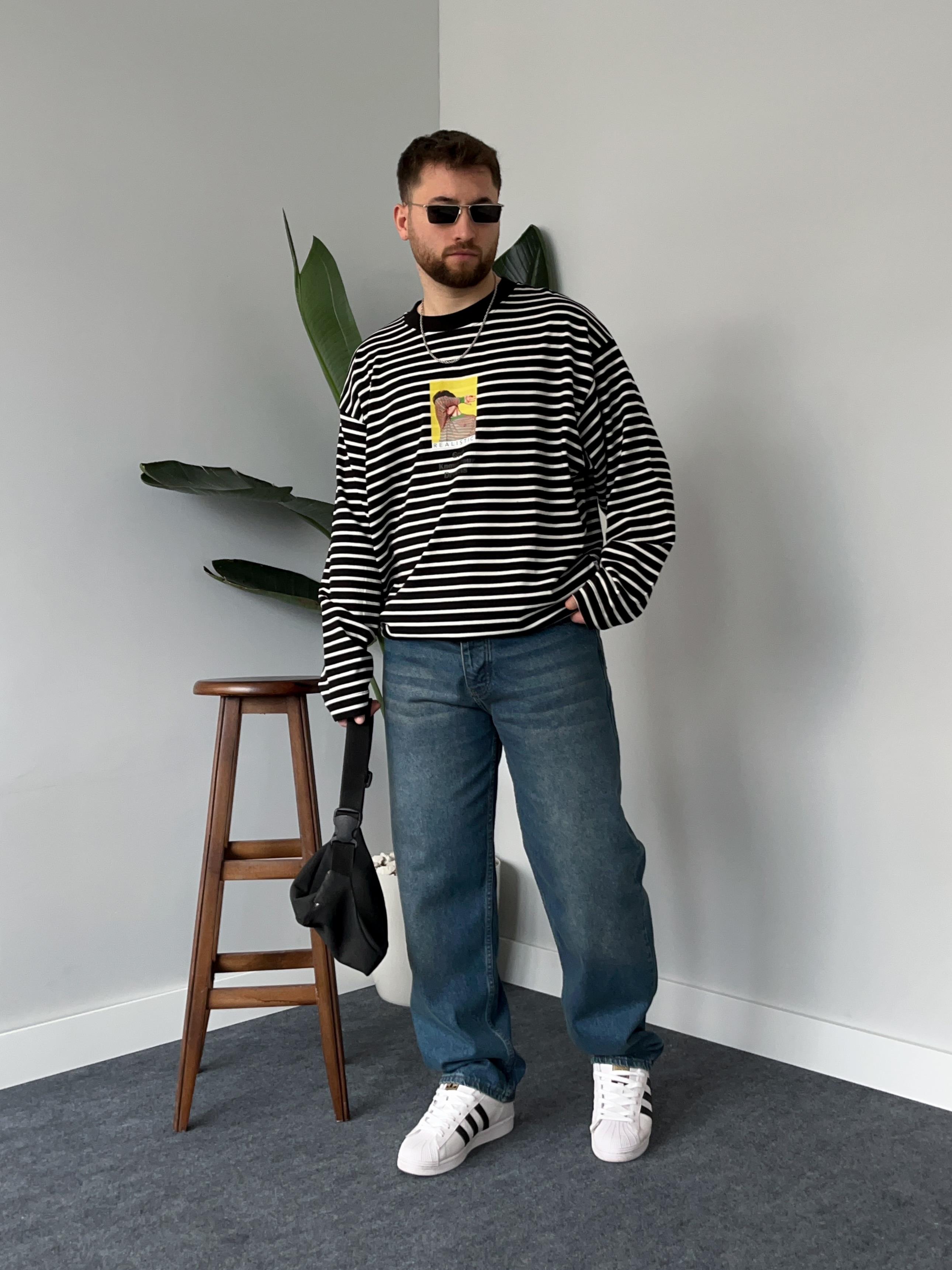 Efektli Yıkamalı Baggy Jean