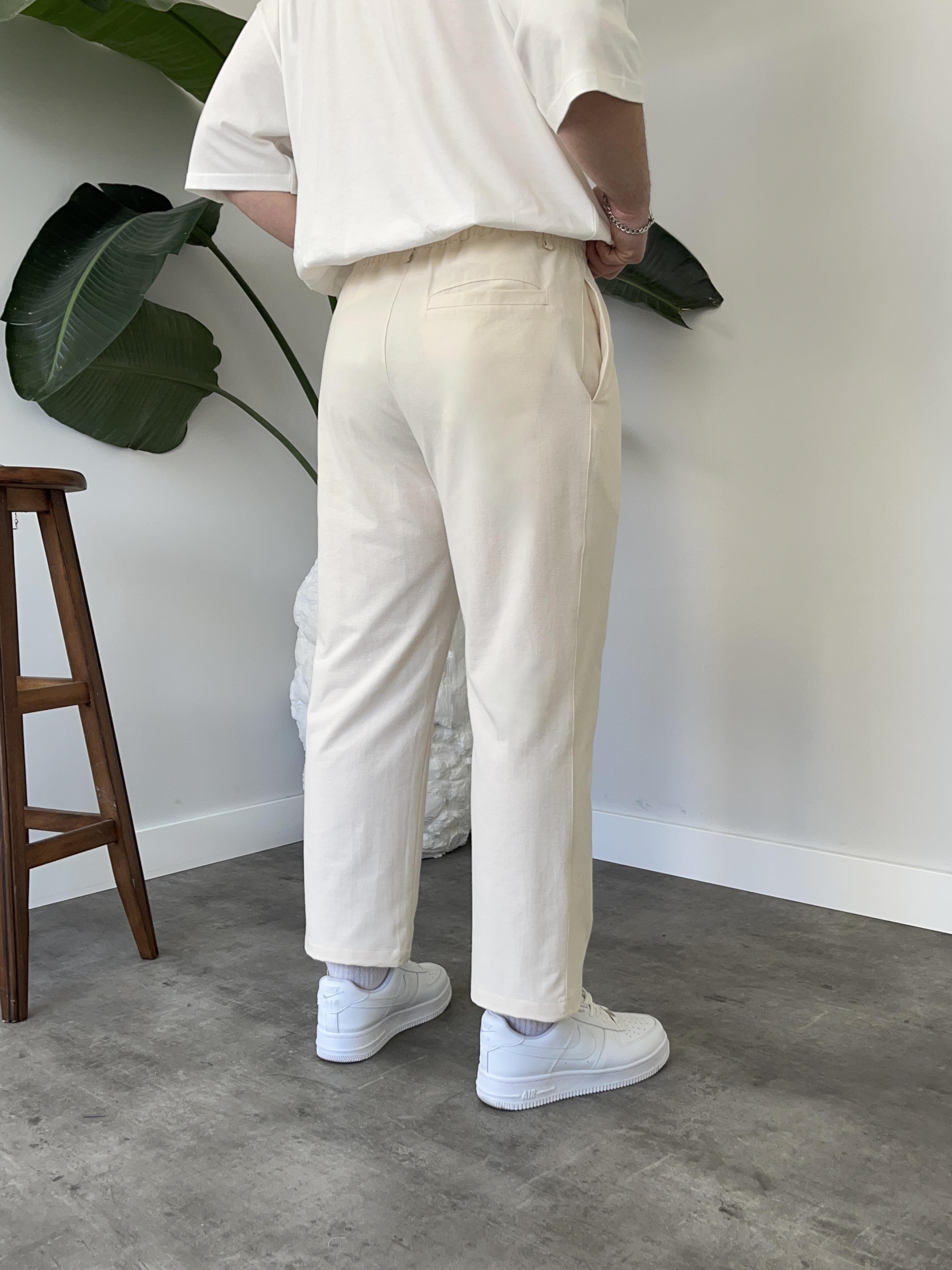 Elliot Ekru Bol Kalıp Gabardin Boyfriend Pantolon