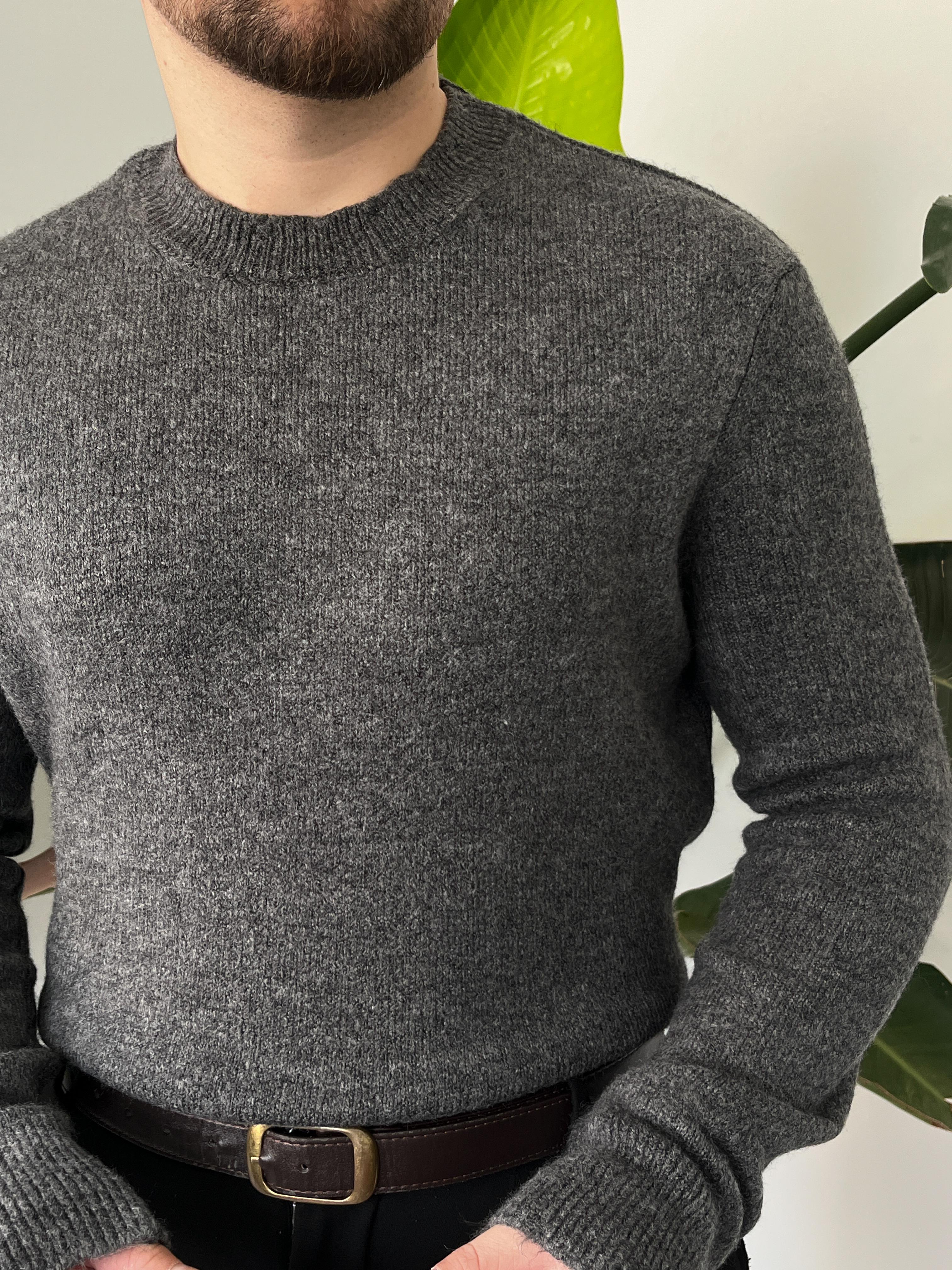 Füme Yarım Balıkçı Yaka Fit Triko Kazak