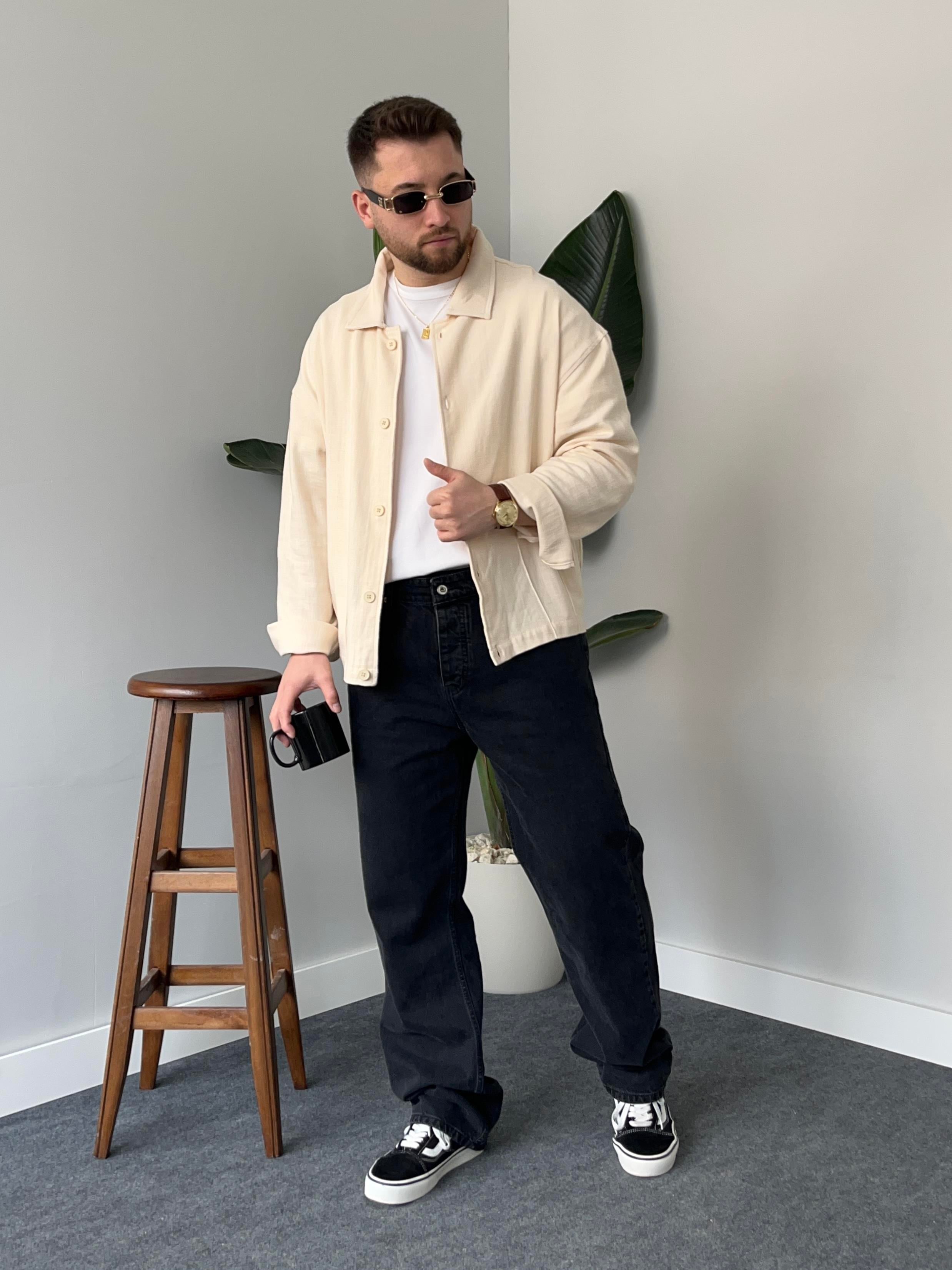 Krem Casual Ceket