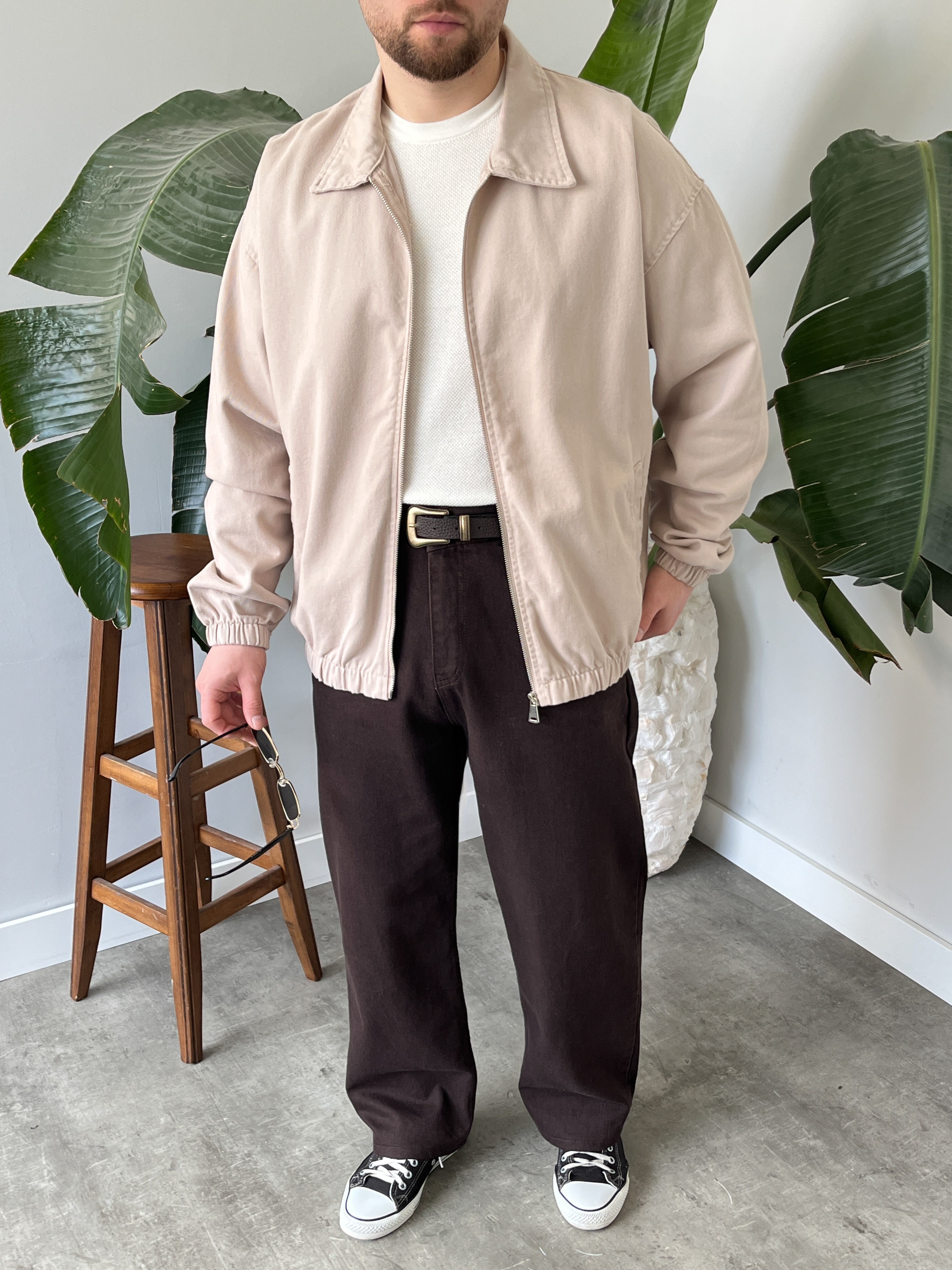 Krem Mevsimlik Oversize Bomber Ceket