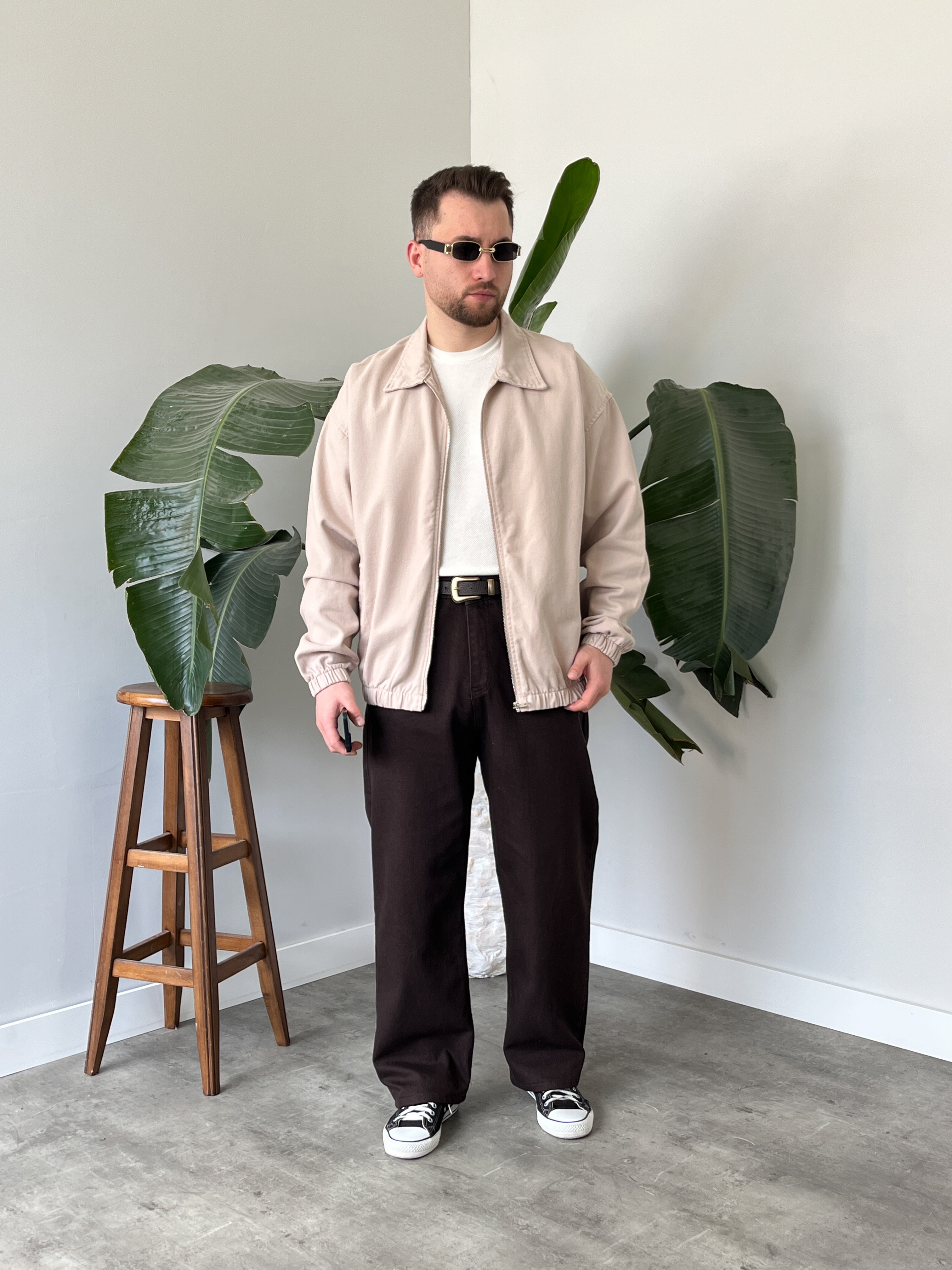 Krem Mevsimlik Oversize Bomber Ceket