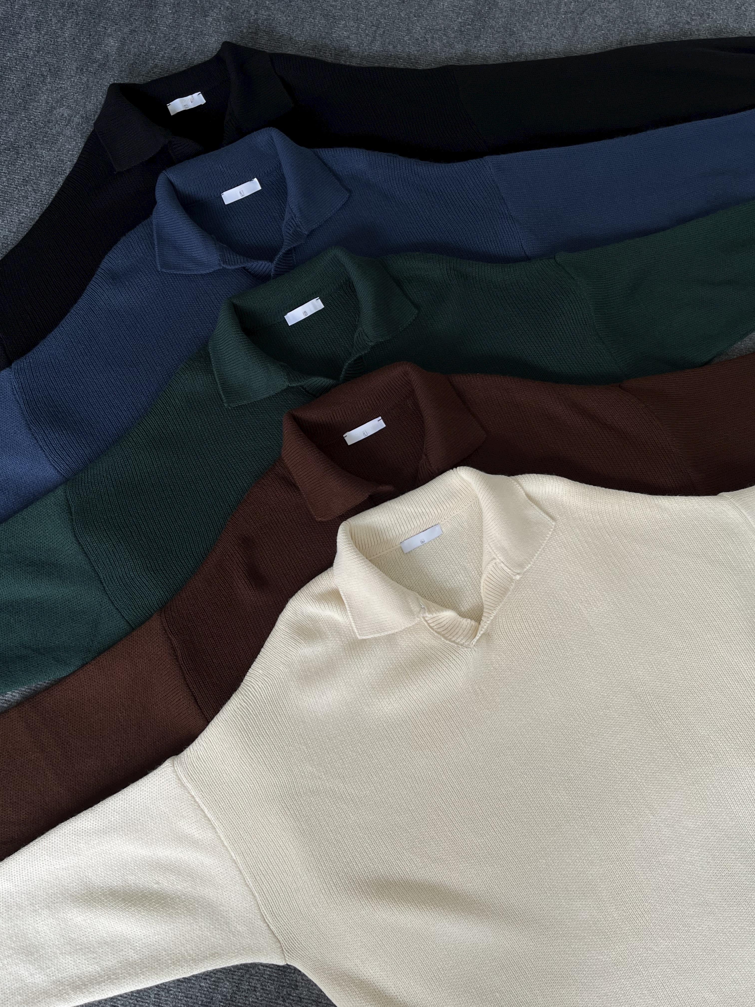 Lacivert Casual Polo Yaka Kazak