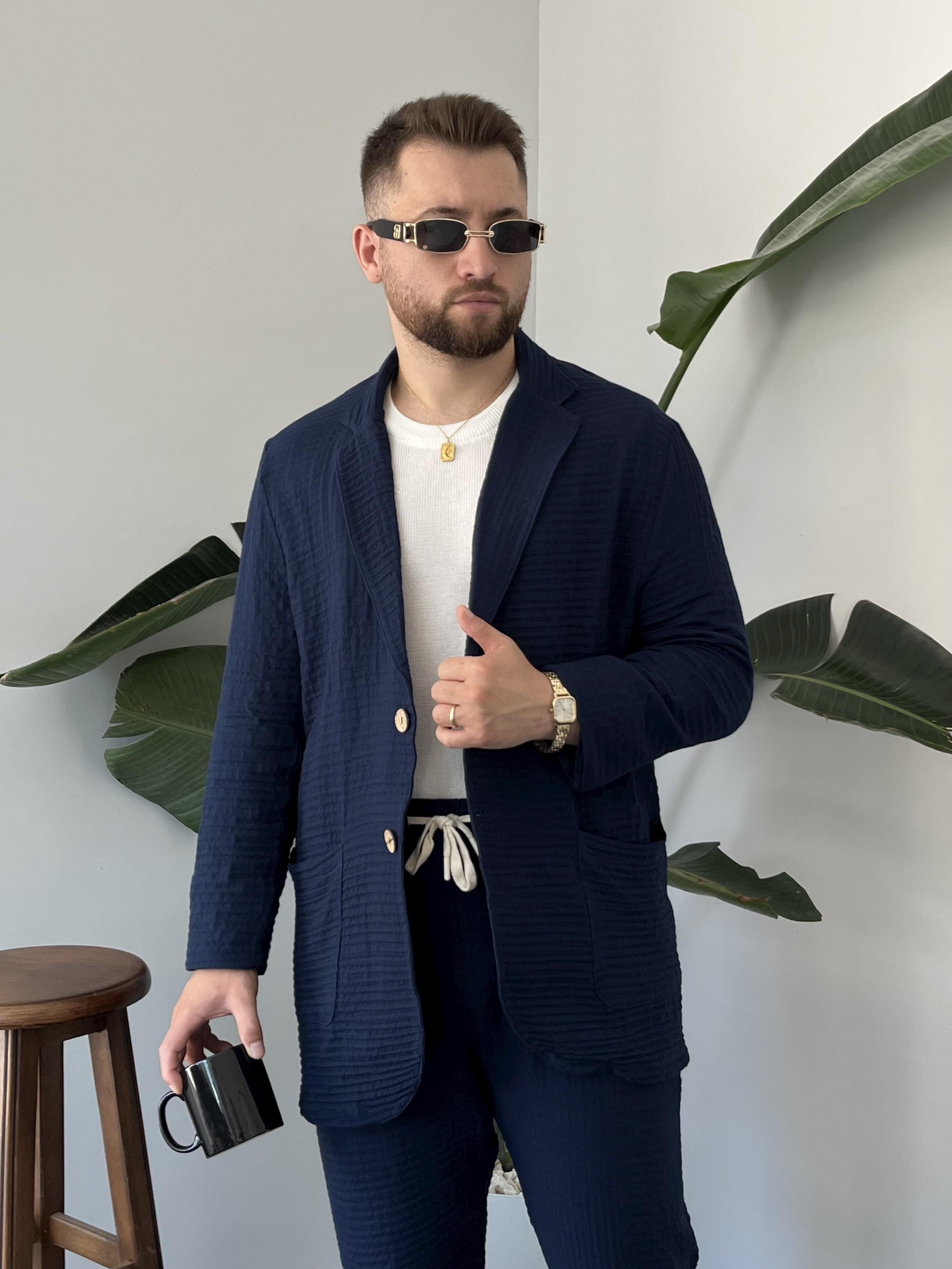Lacivert Premium Gofre Takım