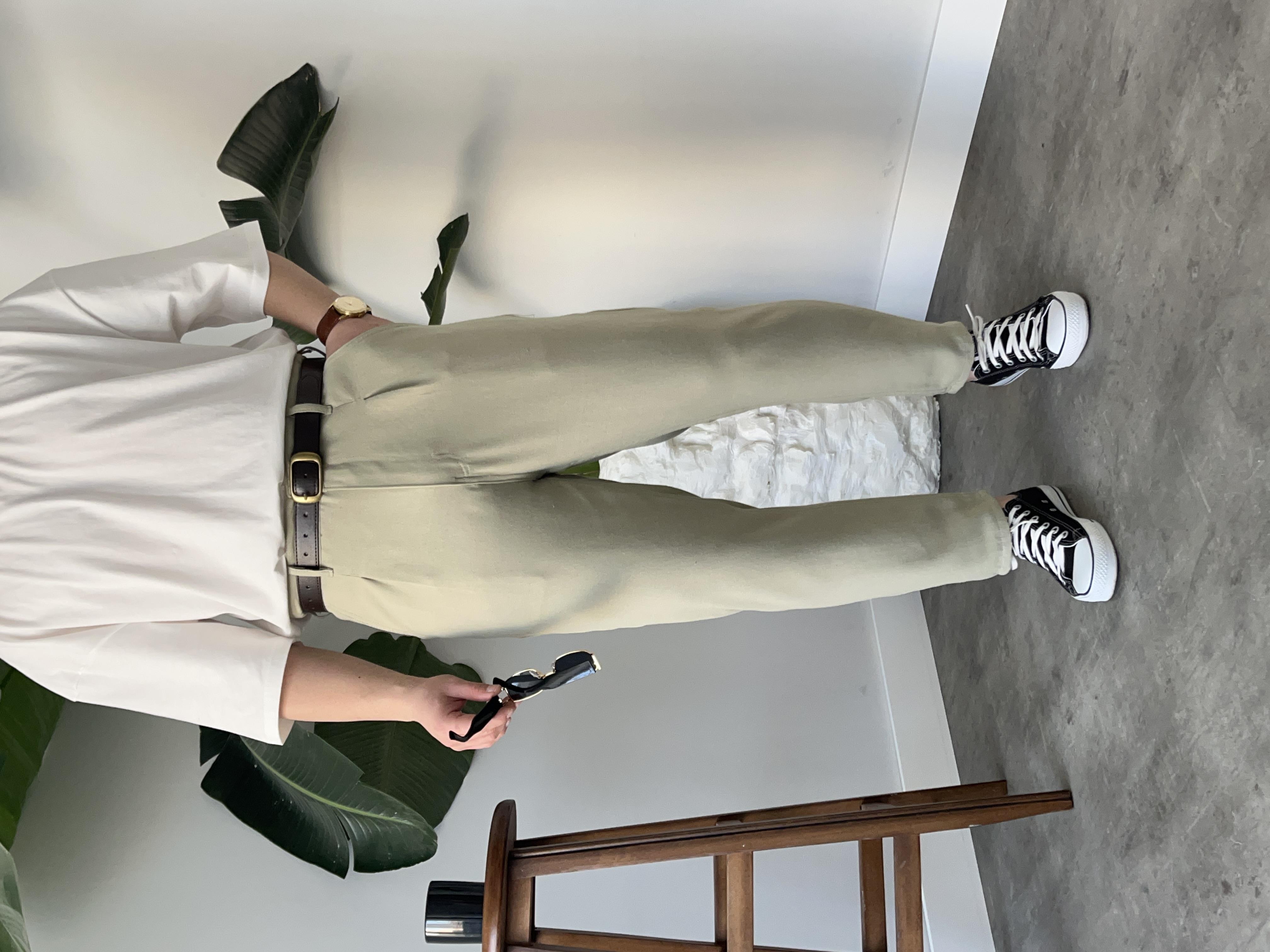 Luca Çağla Pileli Keten Boyfriend Pantolon