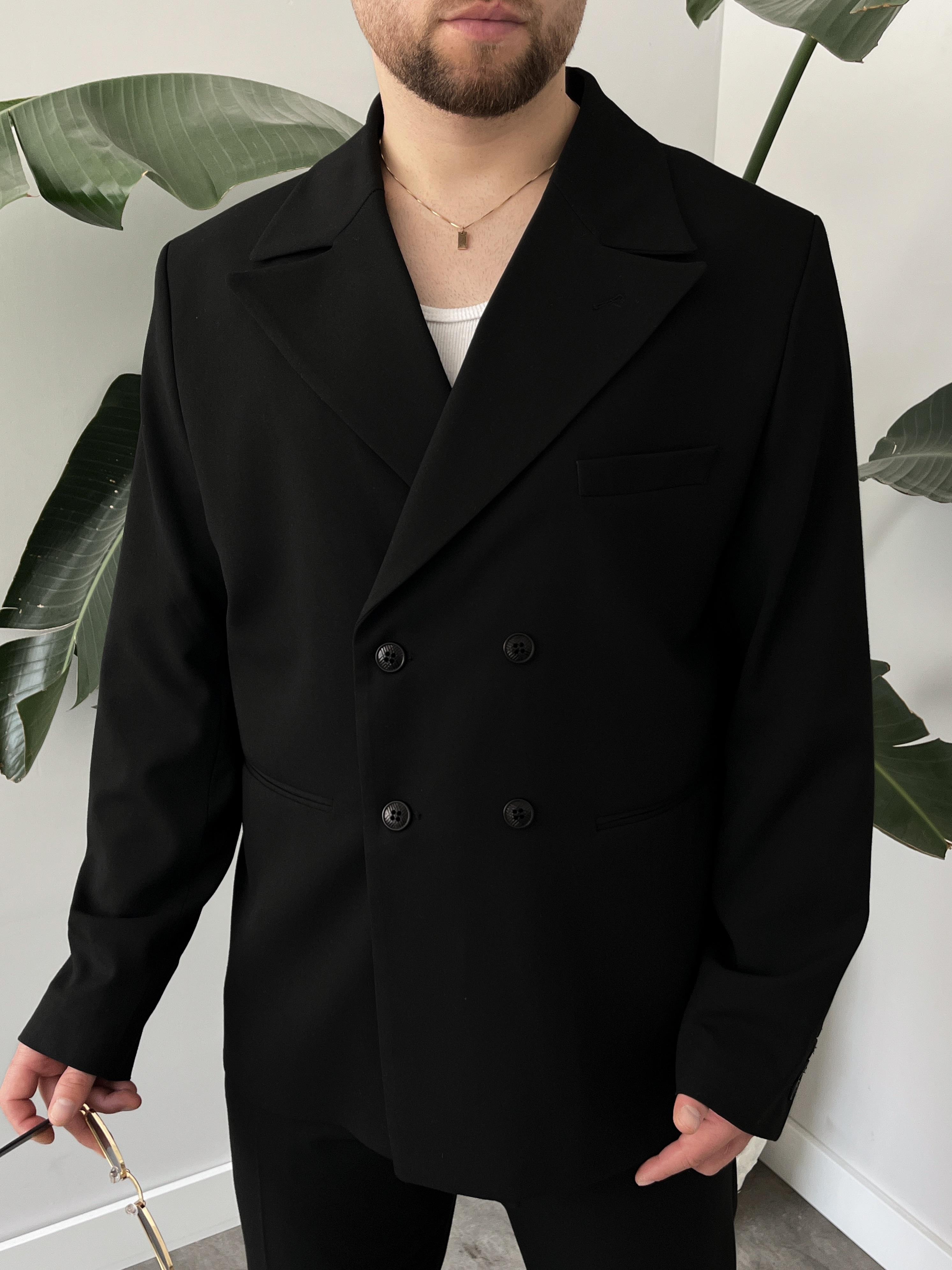 Luxury Edition Siyah Kruvaze Oversize Takım