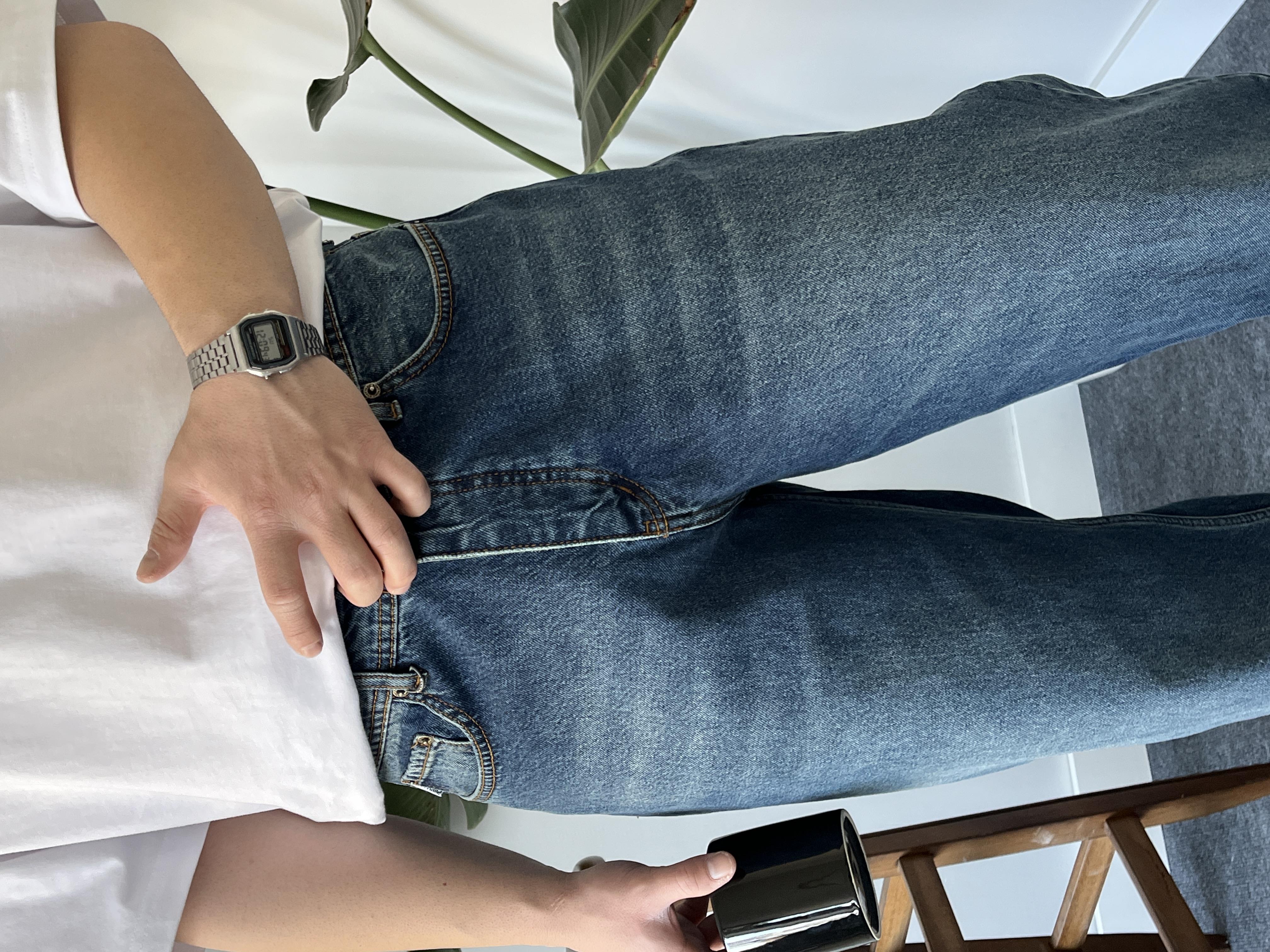 Noctis Taşlamalı Dark Blue Baggy Jean