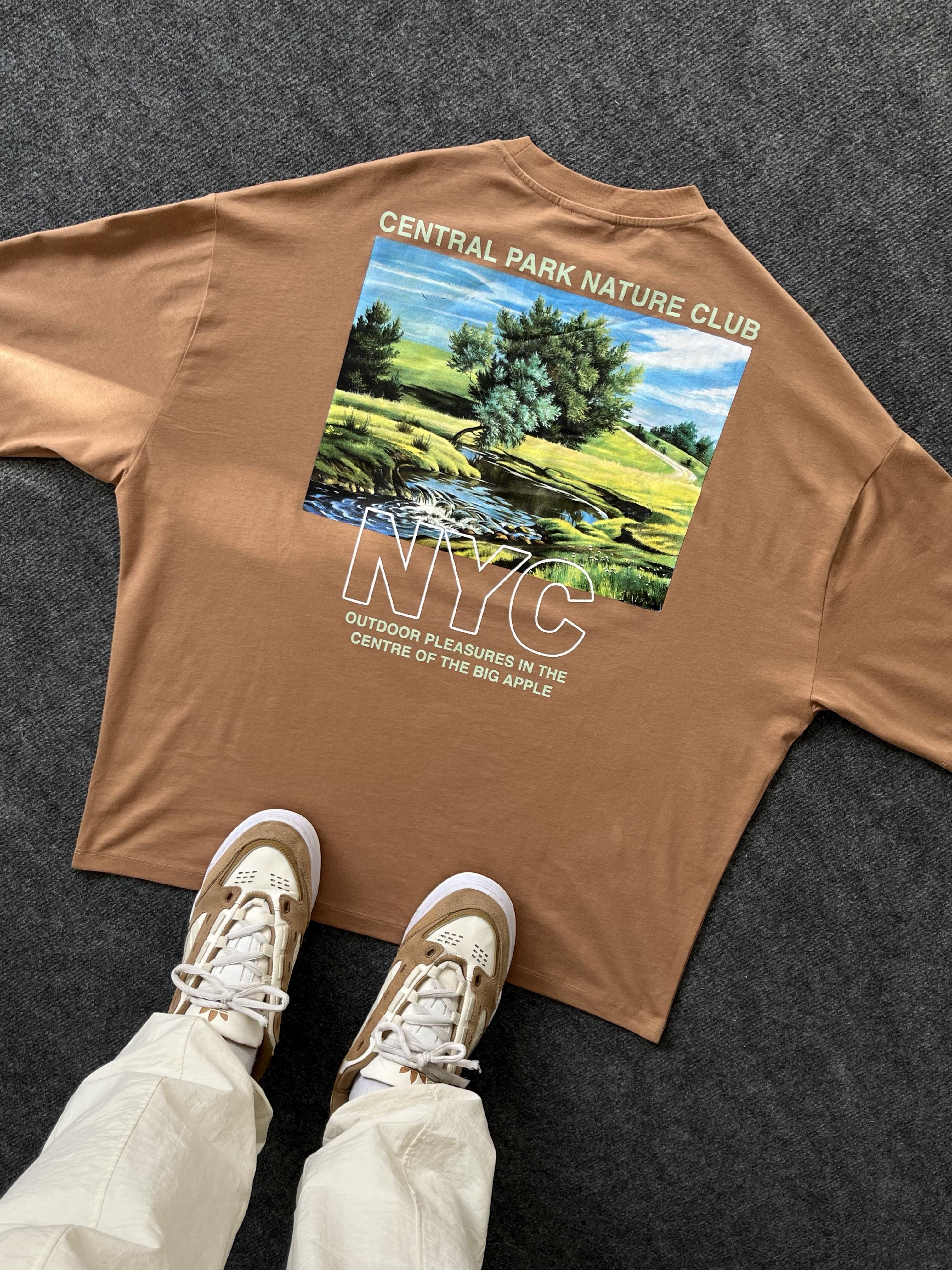 NYC Oranj Baskılı Oversize T-shirt