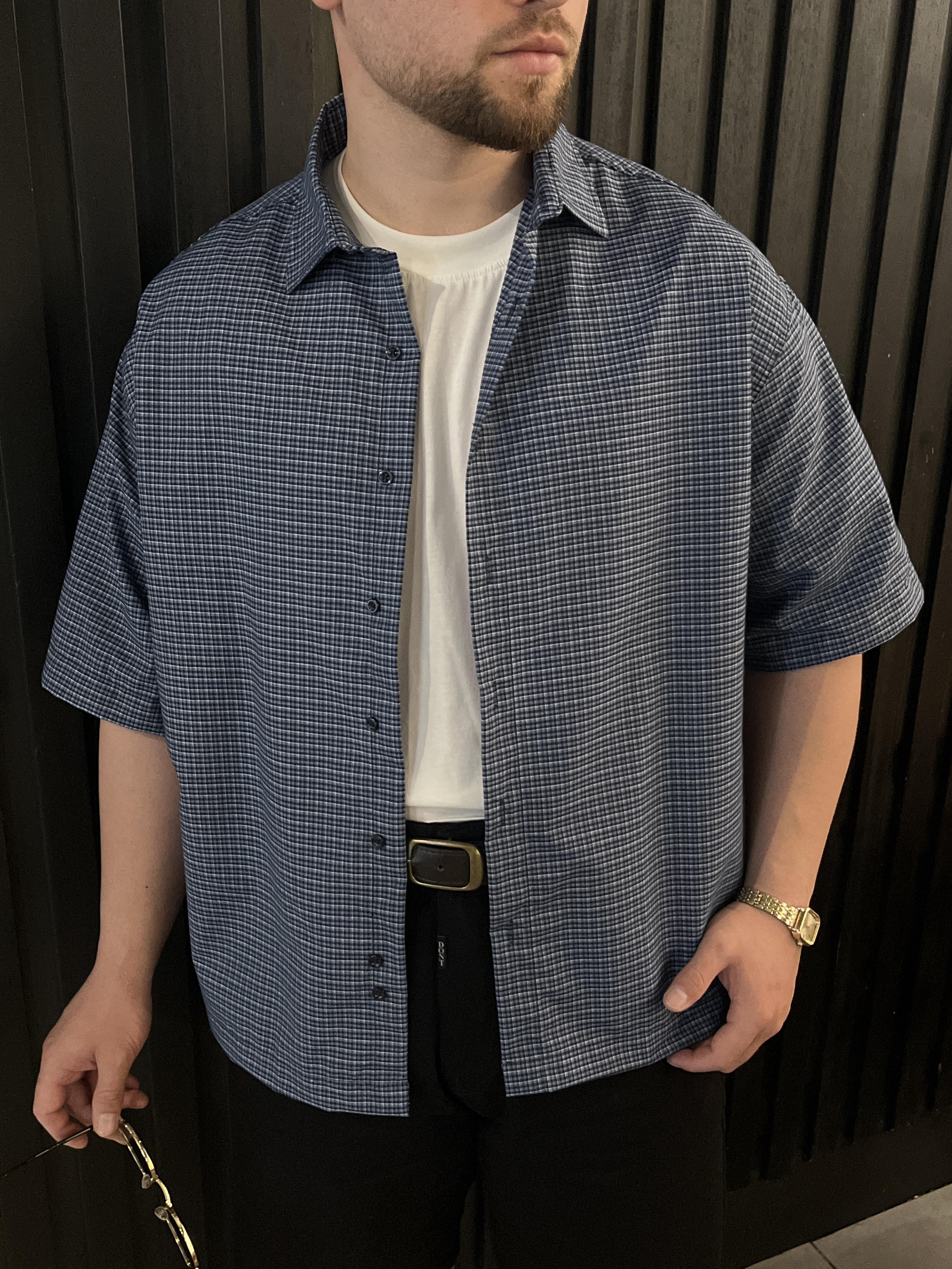 Oldman Mavi Kareli Oversize Gömlek