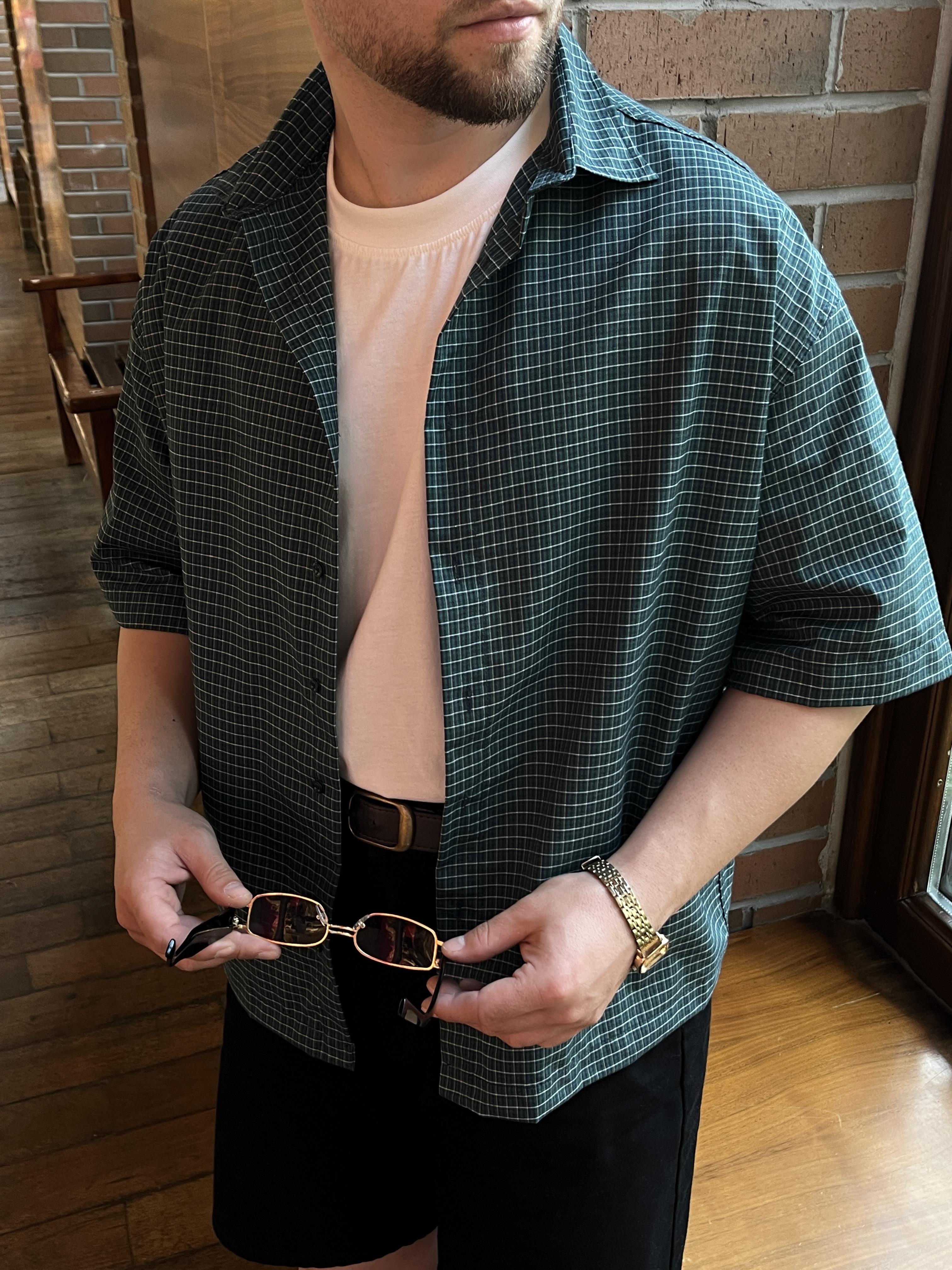 Oldman Yeşil Kareli Oversize Gömlek