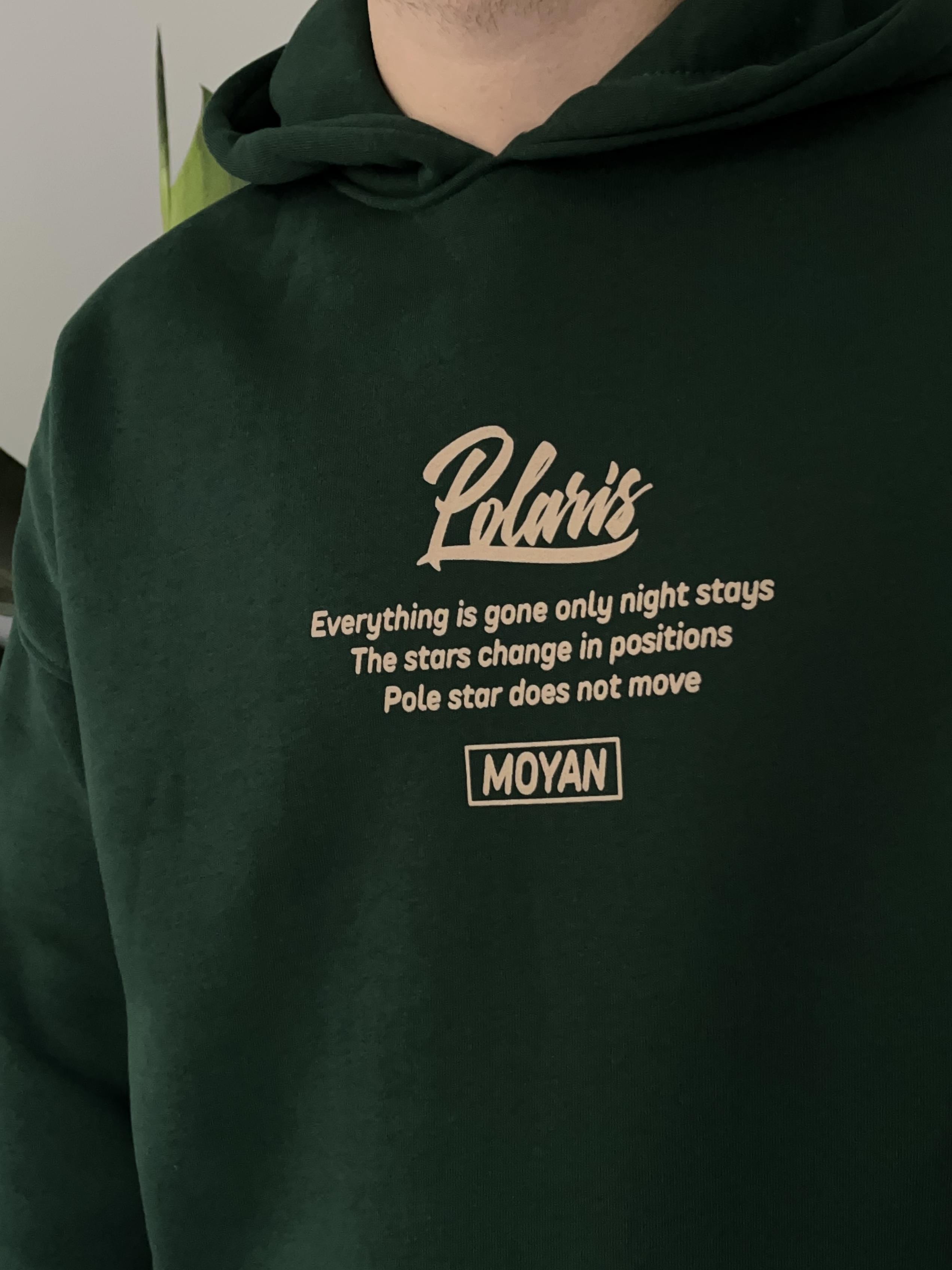 Polaris Baskılı Yeşil Oversize Hoodie