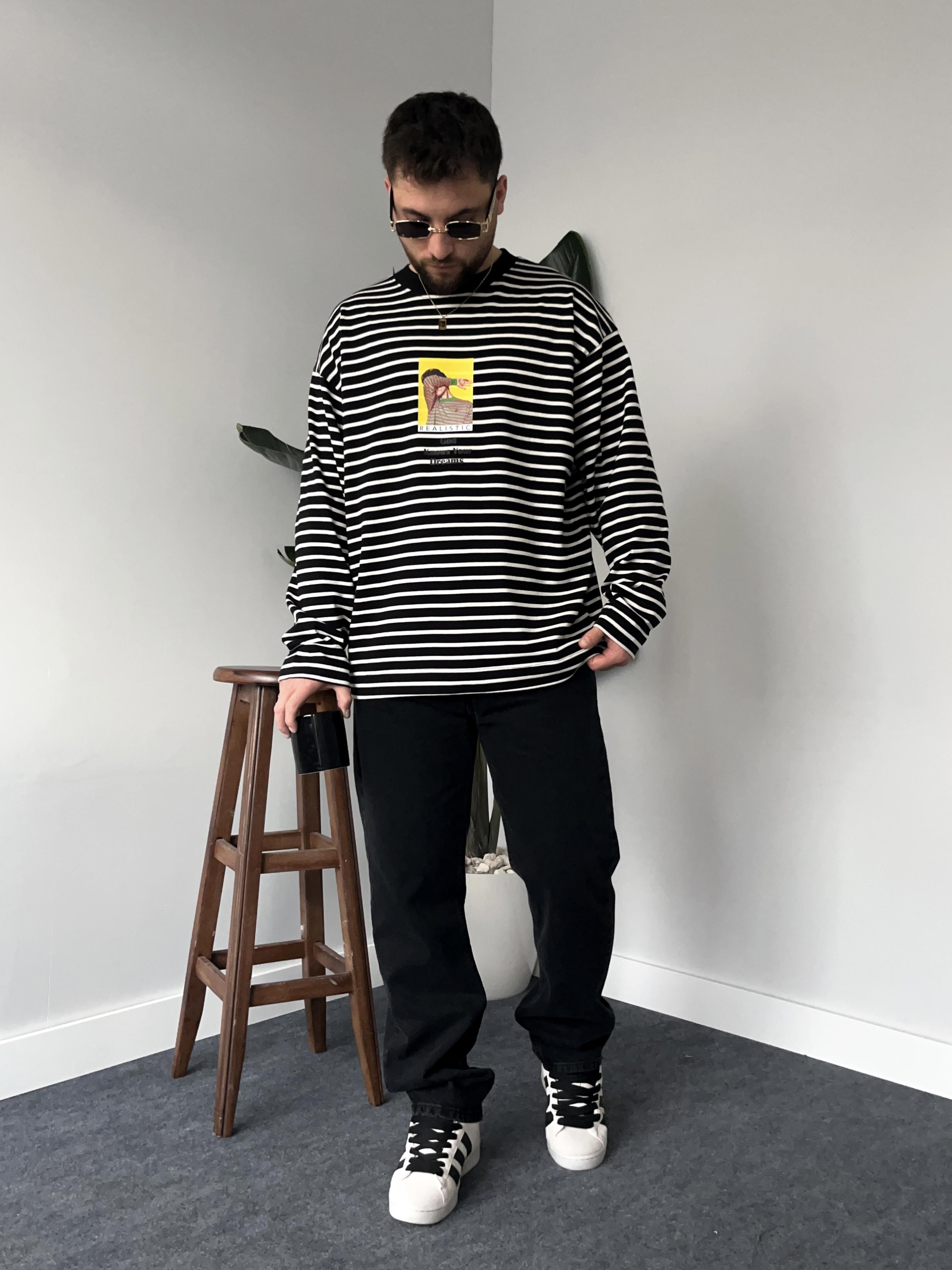 Realistic Çizgili Sweatshirt