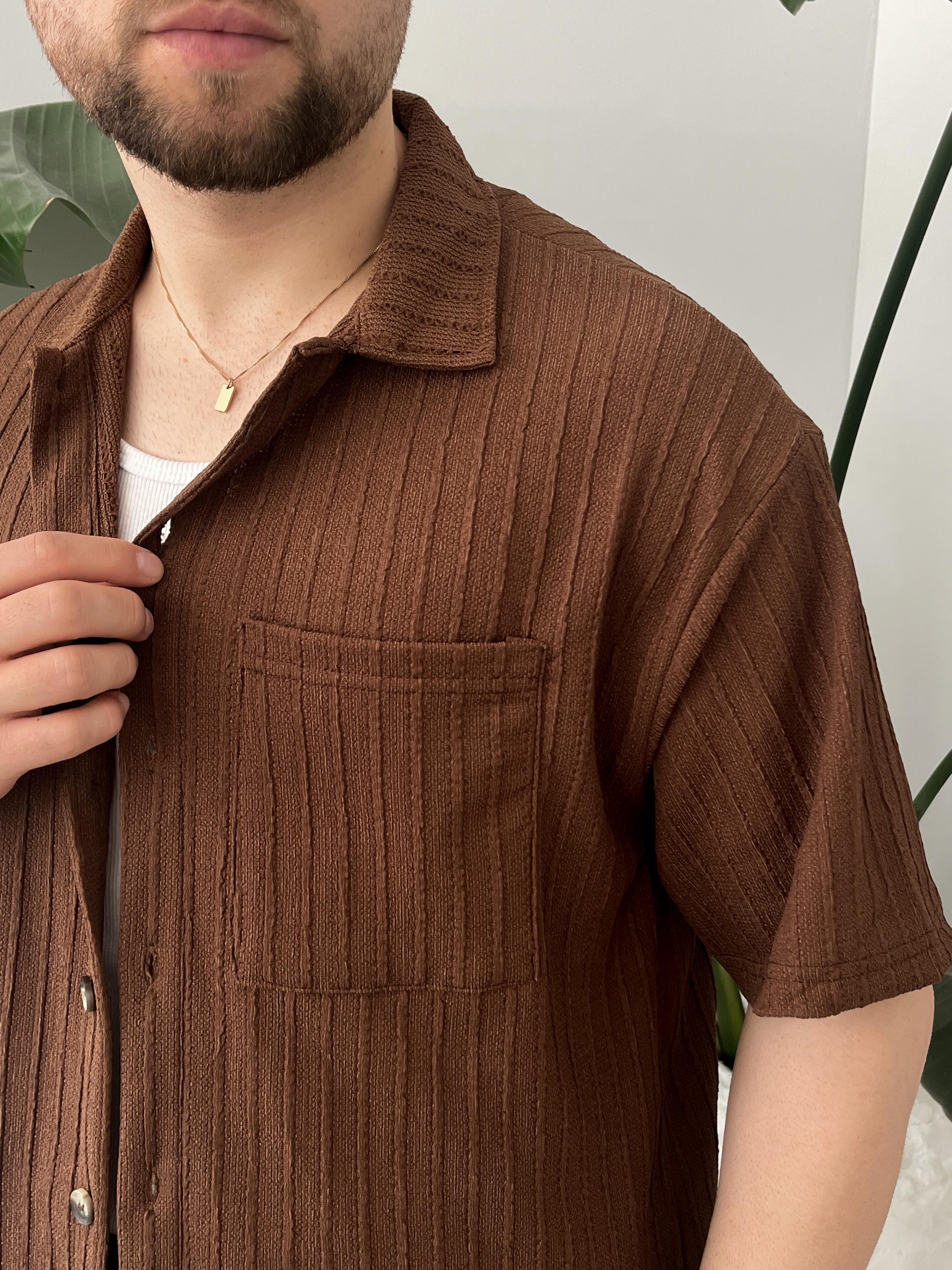 Romero Kahverengi Desenli Oversize Takım