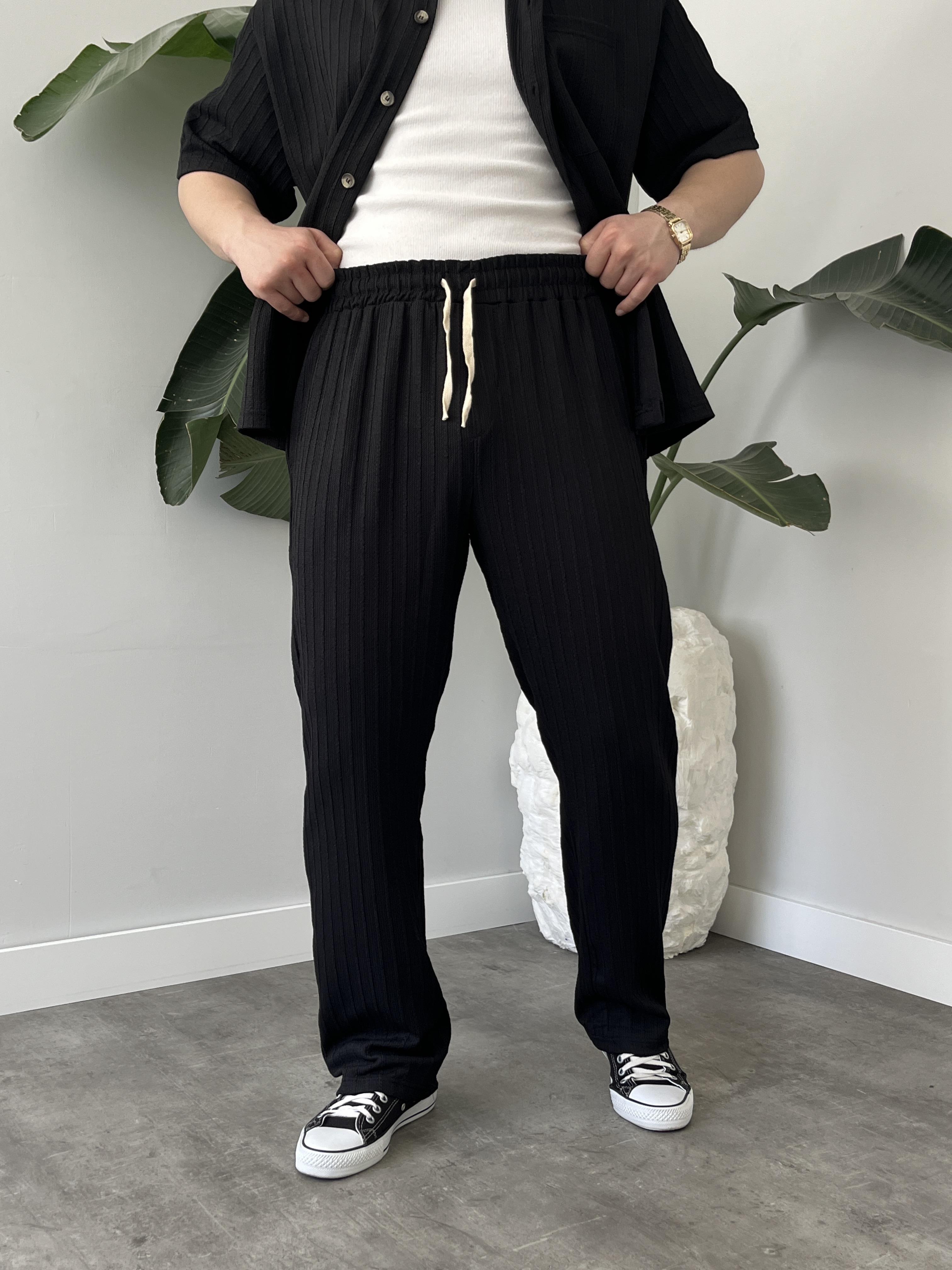 Romero Siyah Desenli Oversize Takım