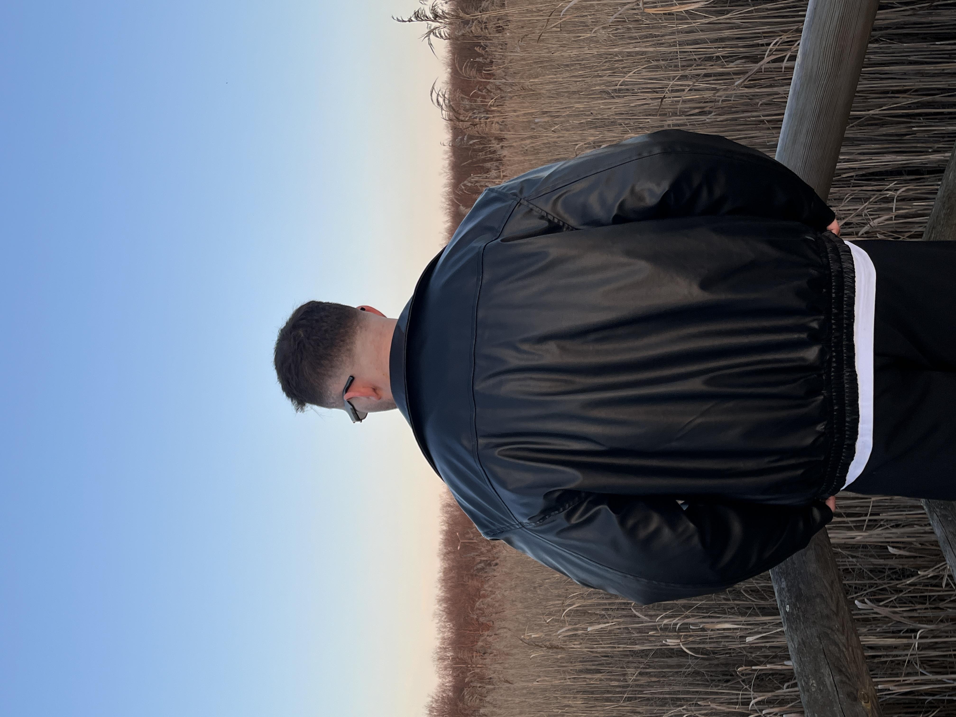 Siyah Deri Bomber Mont