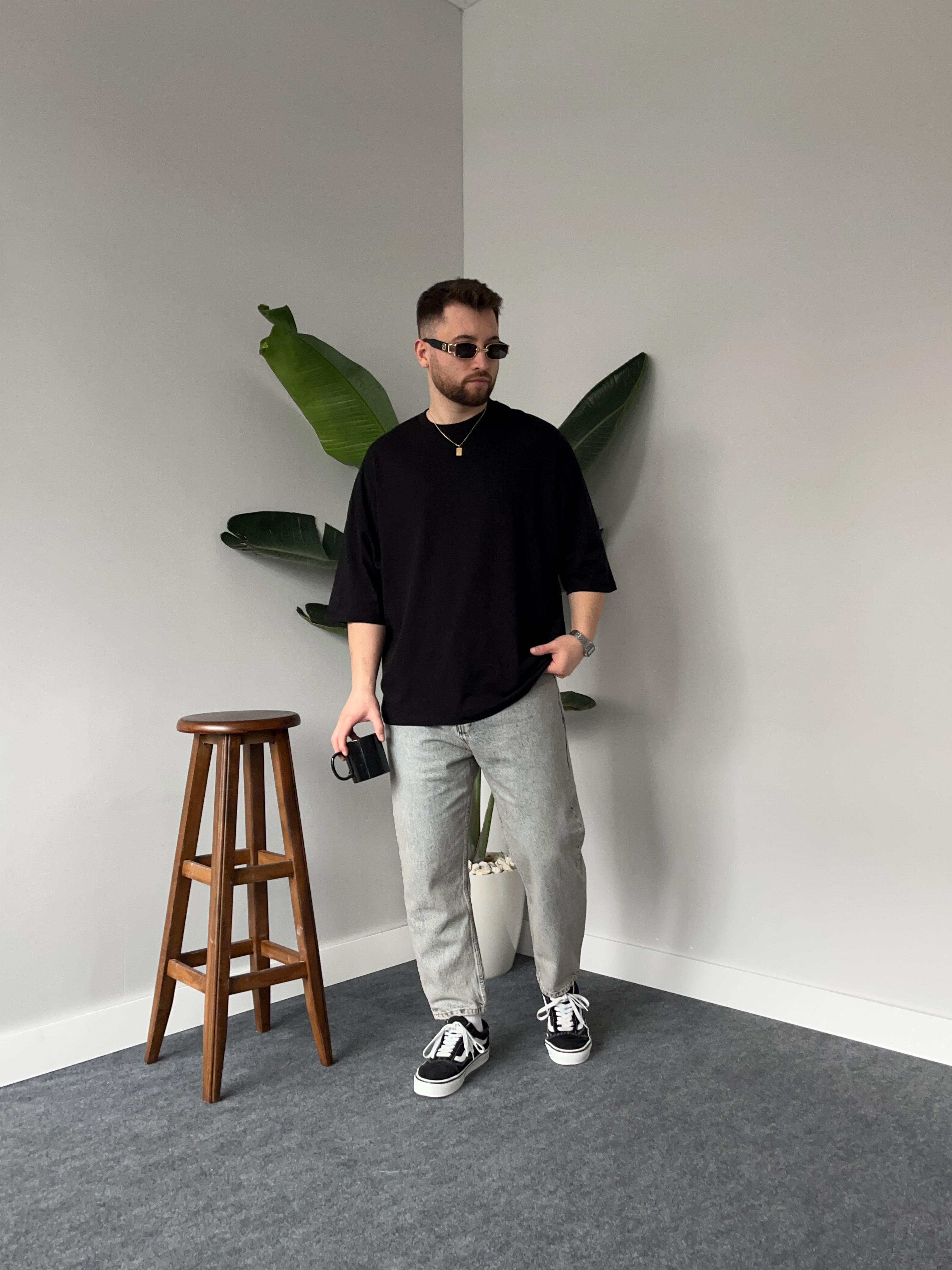 Siyah Oversize Basic T-shirt