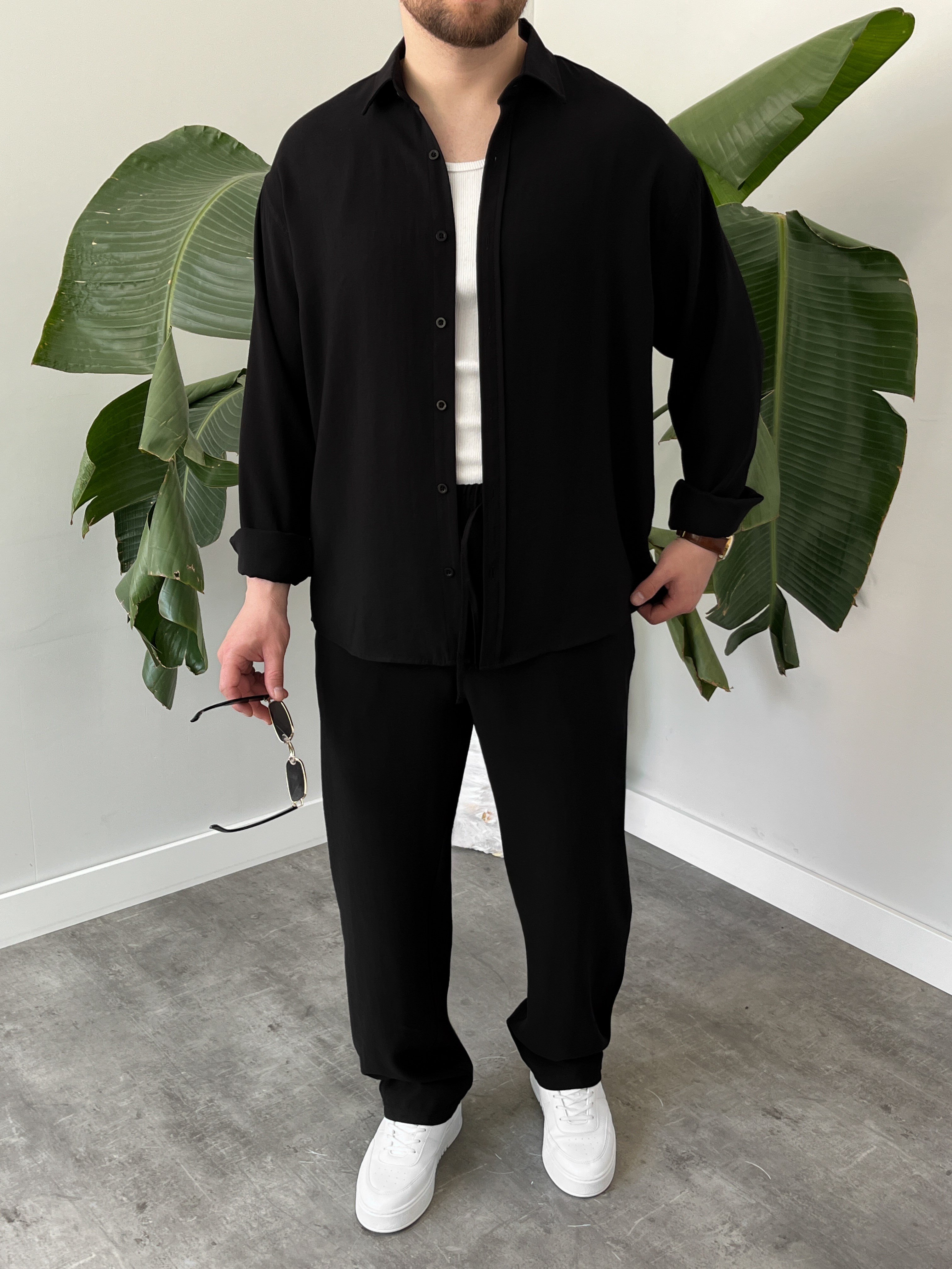 Siyah Premium Modal Oversize Takım