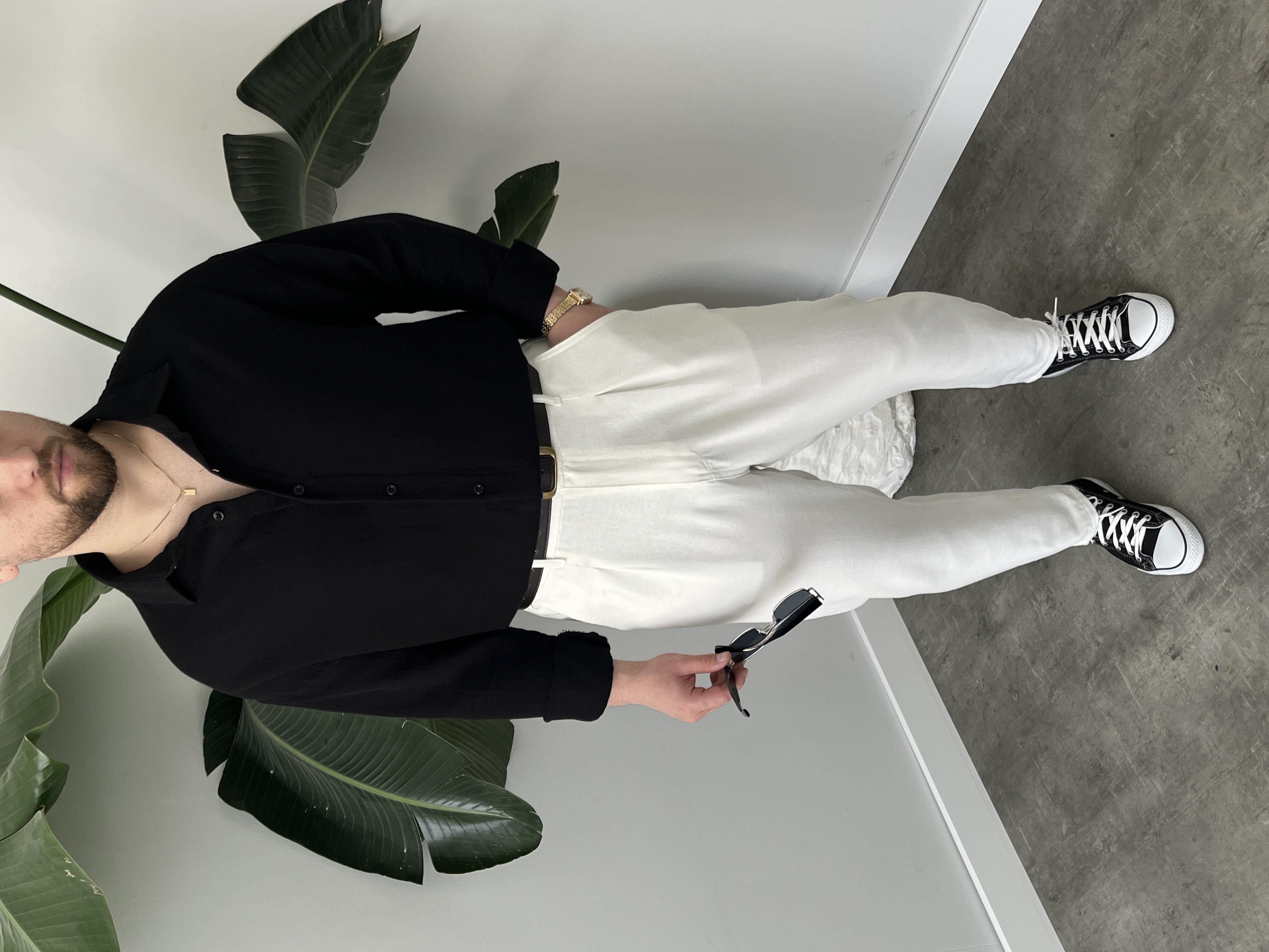 Siyah Soft Touch Oversize Gömlek
