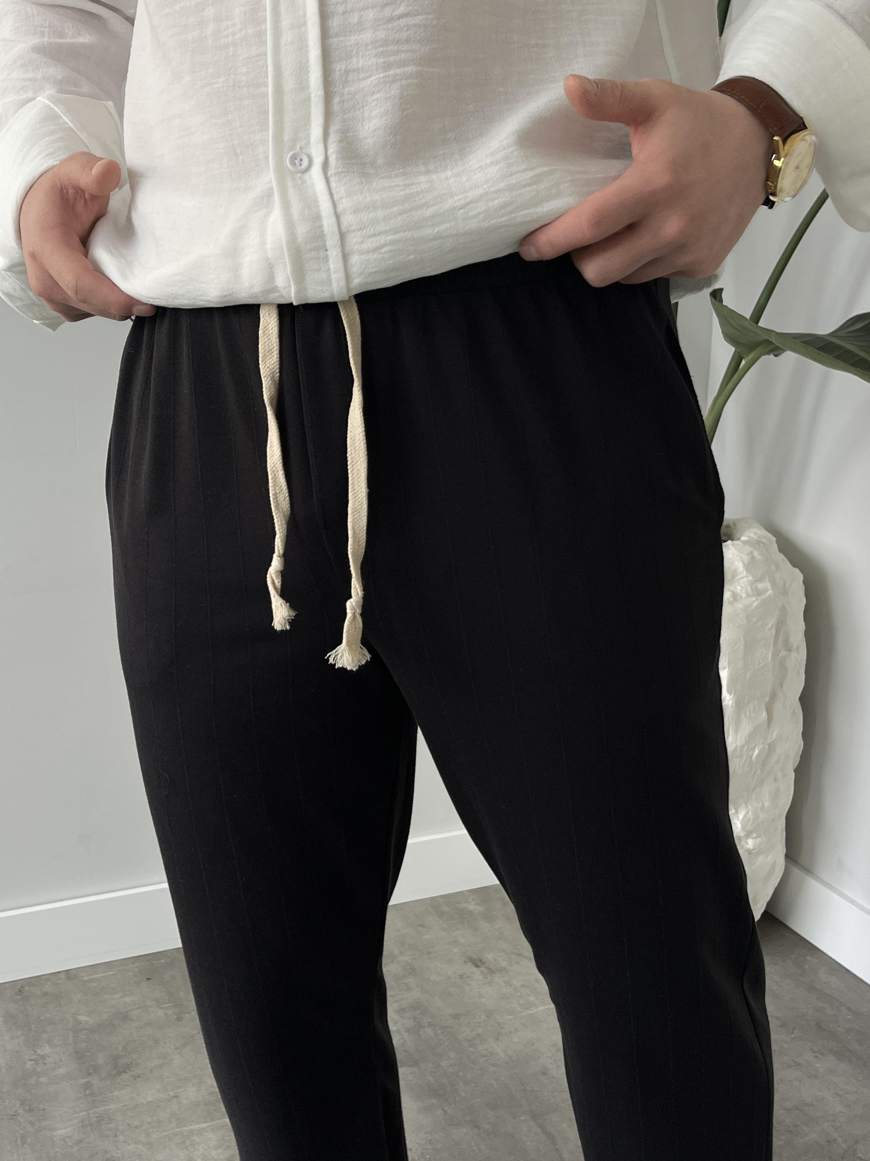 Stride Siyah Çizgi Detaylı Baggy Pantolon