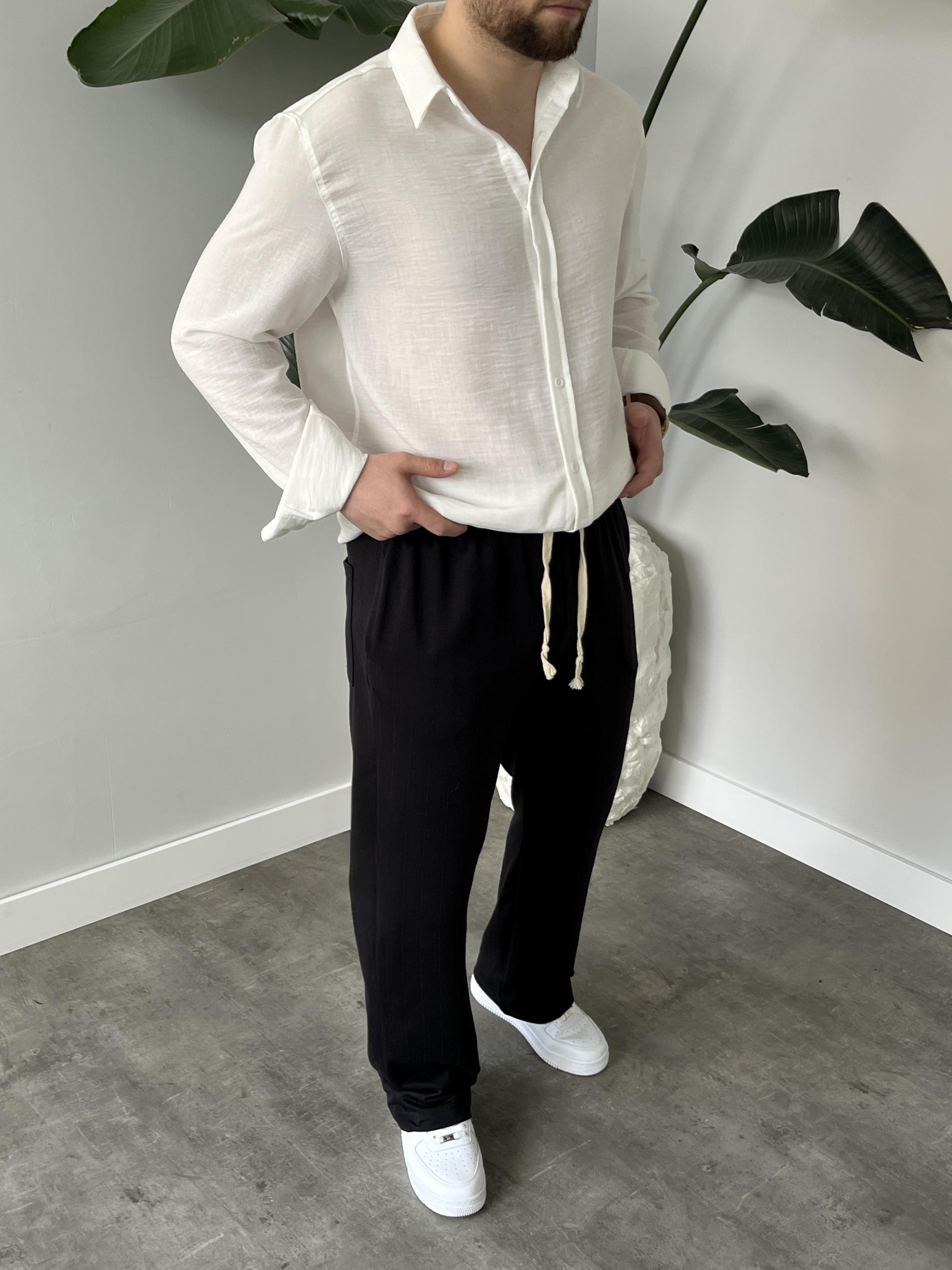 Stride Siyah Çizgi Detaylı Baggy Pantolon