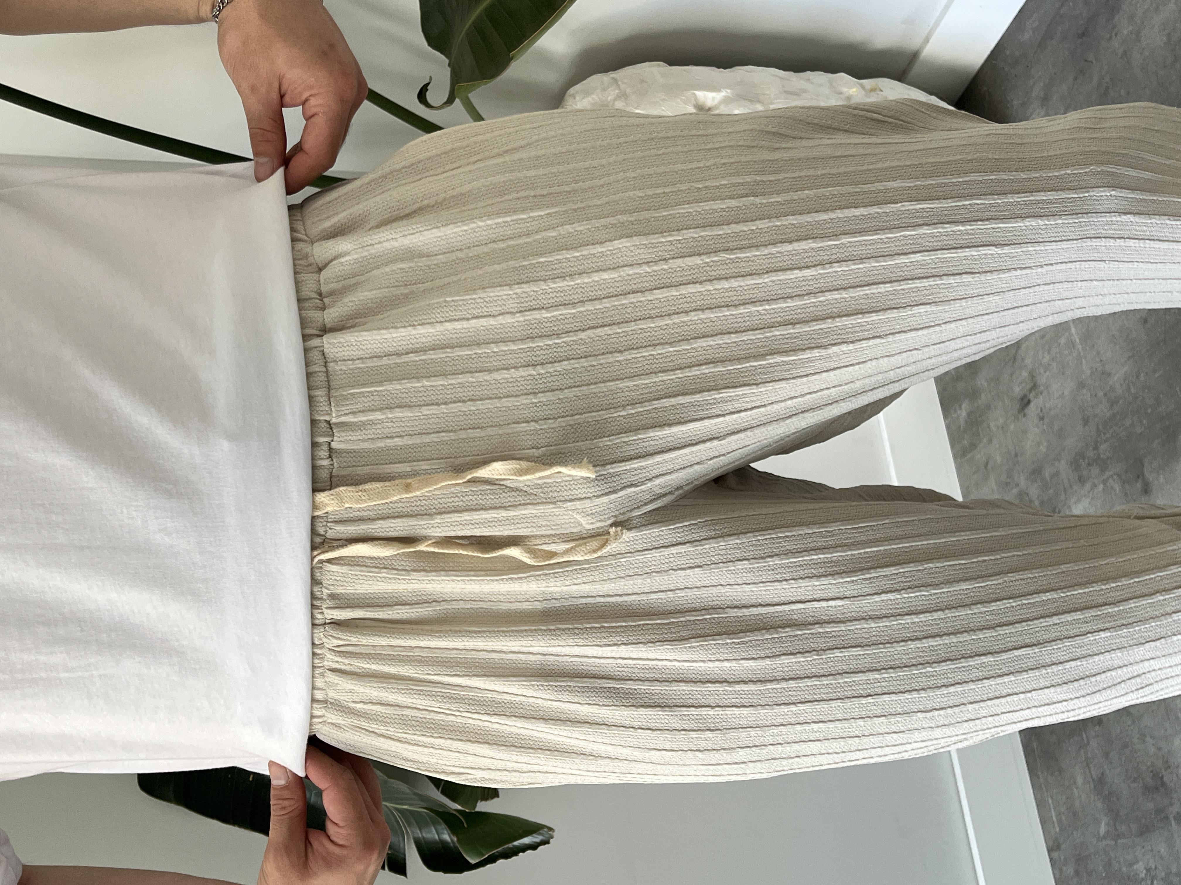 Taş Çizgi Desenli Bağcık Detaylı Baggy Pantolon