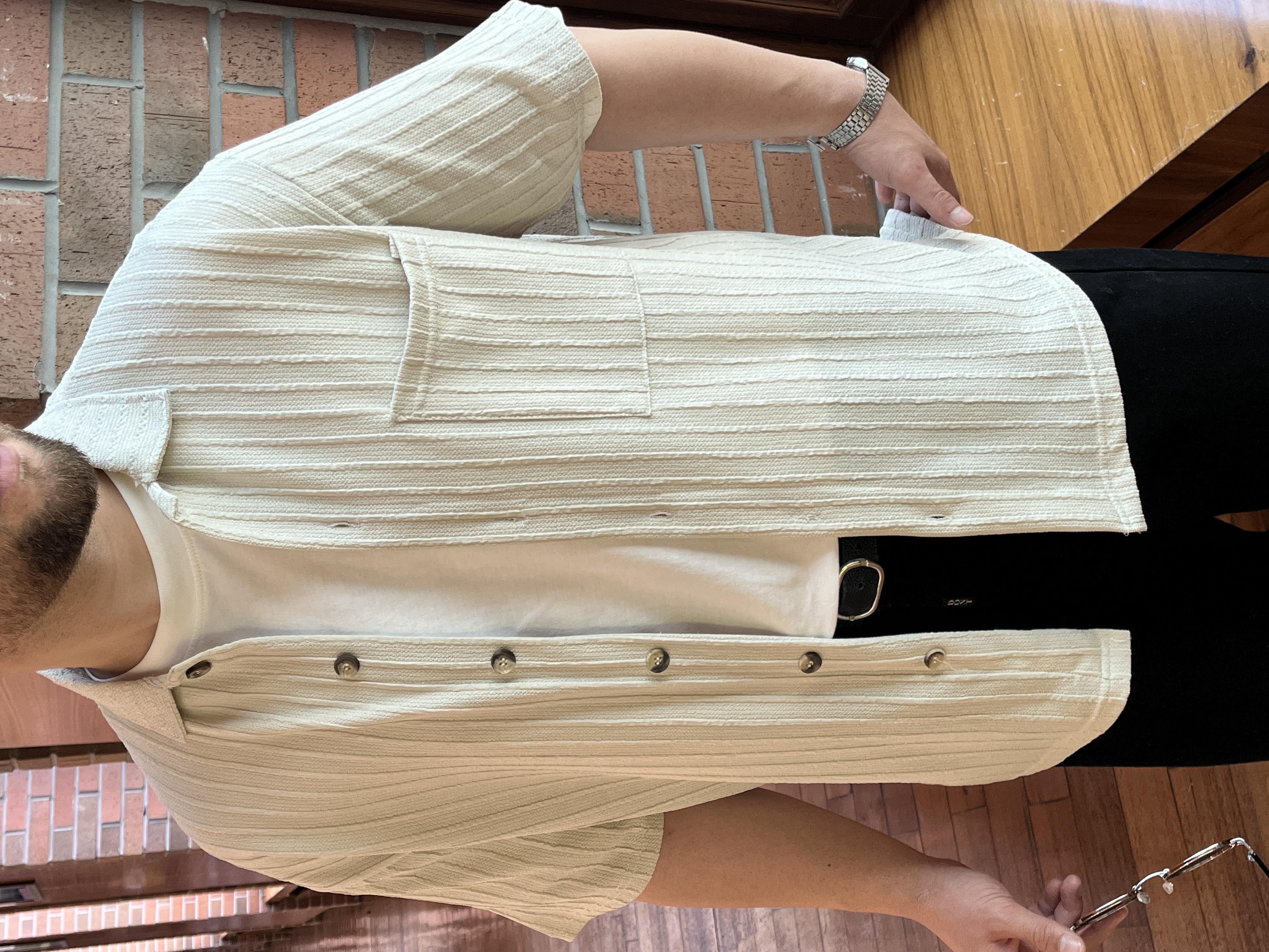 Taş Desenli Kısa Kollu Oversize Gömlek