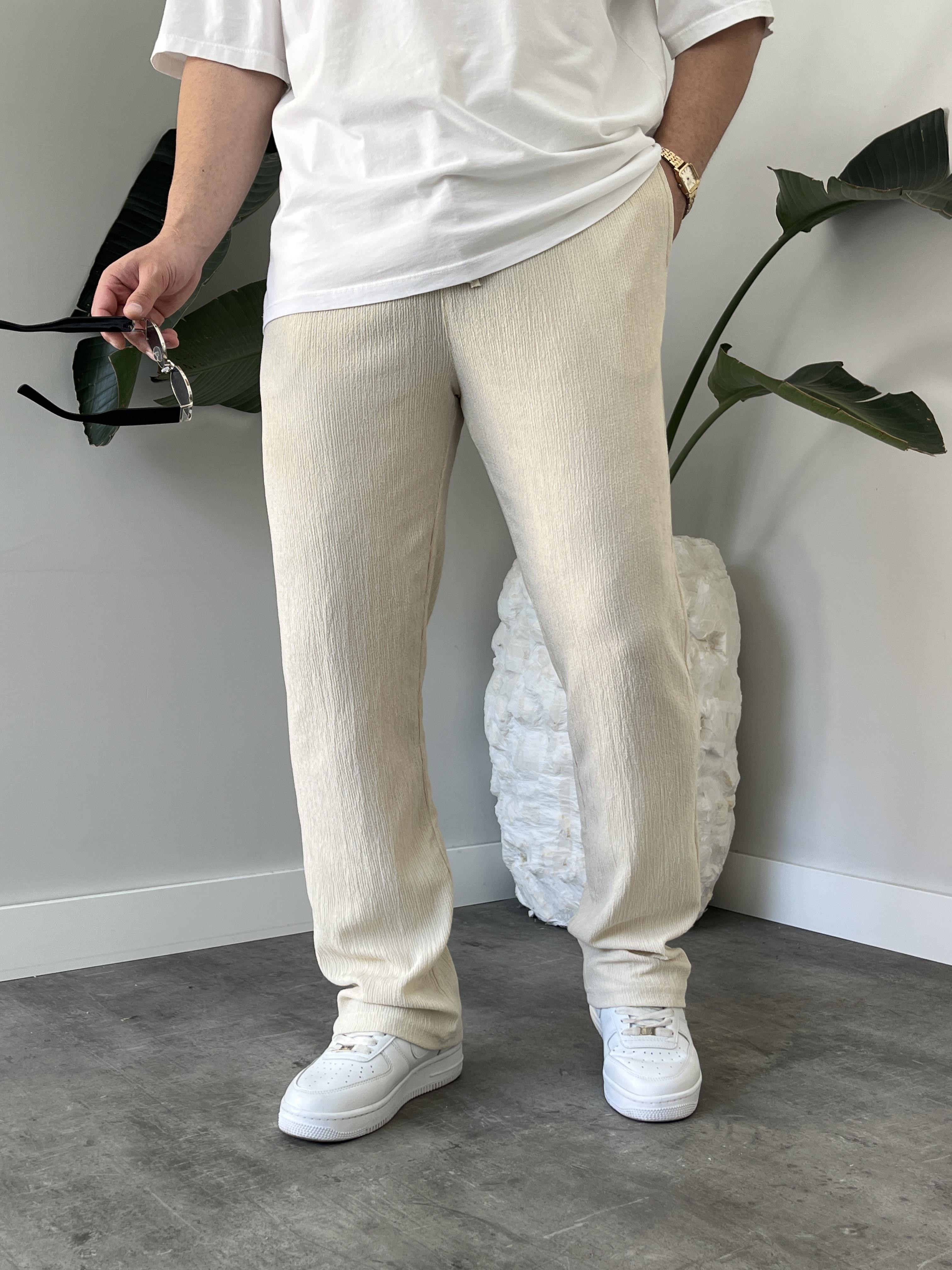 Taş Krinkıl Kumaş Relax Fit Pantolon
