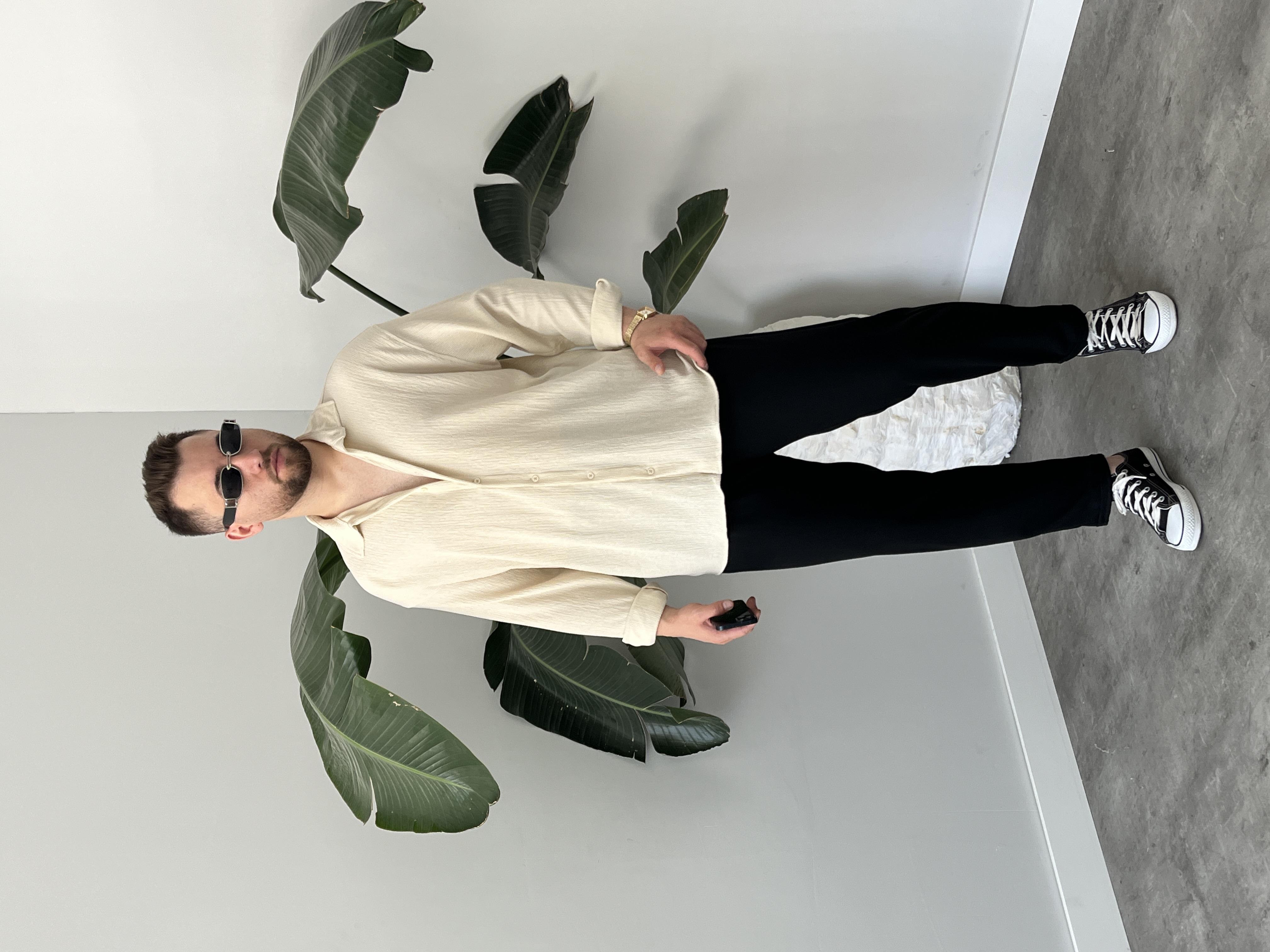 Taş Seul Kumaş Oversize Gömlek