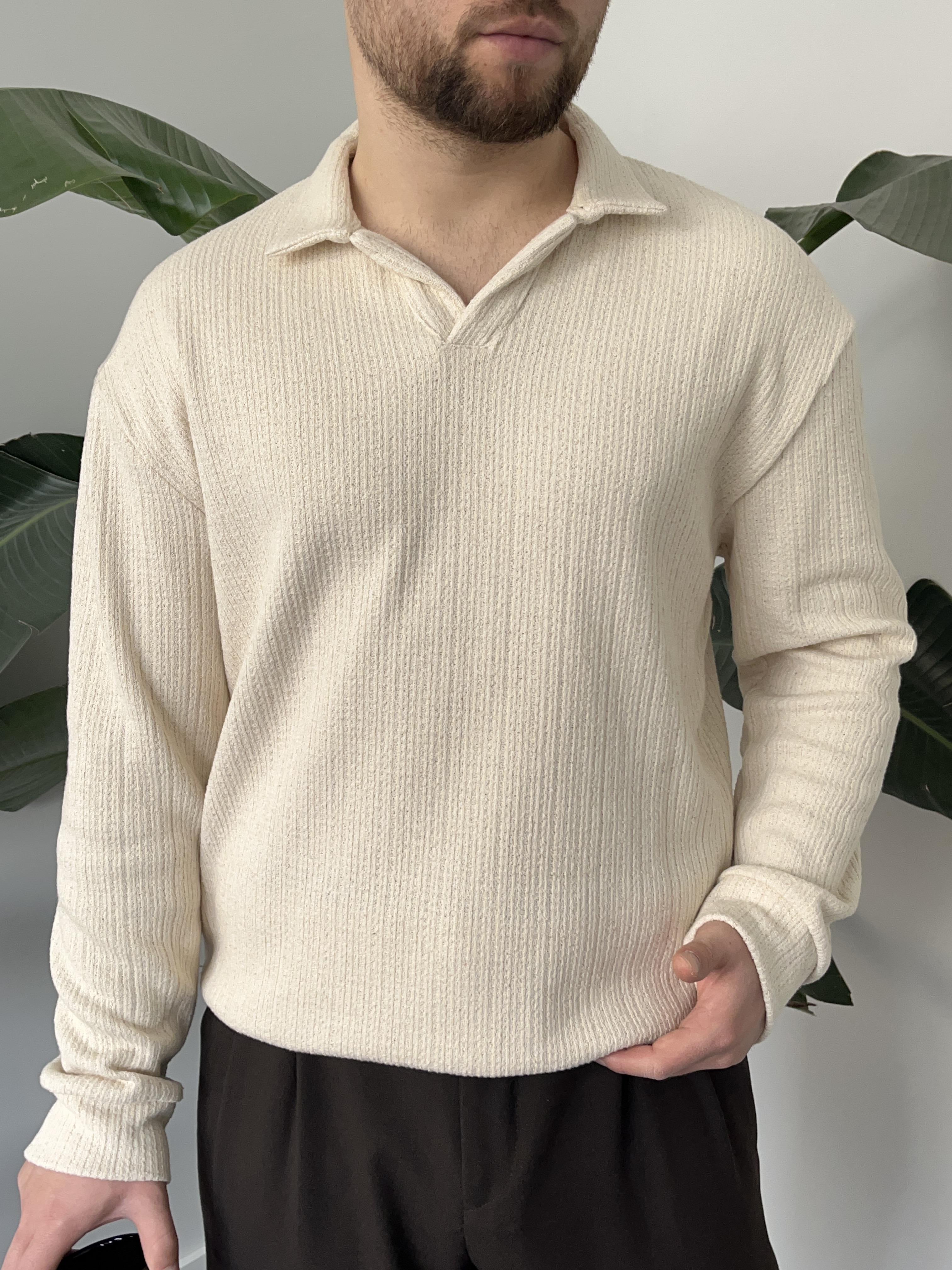 Velar Krem Polo Yaka Triko Kazak