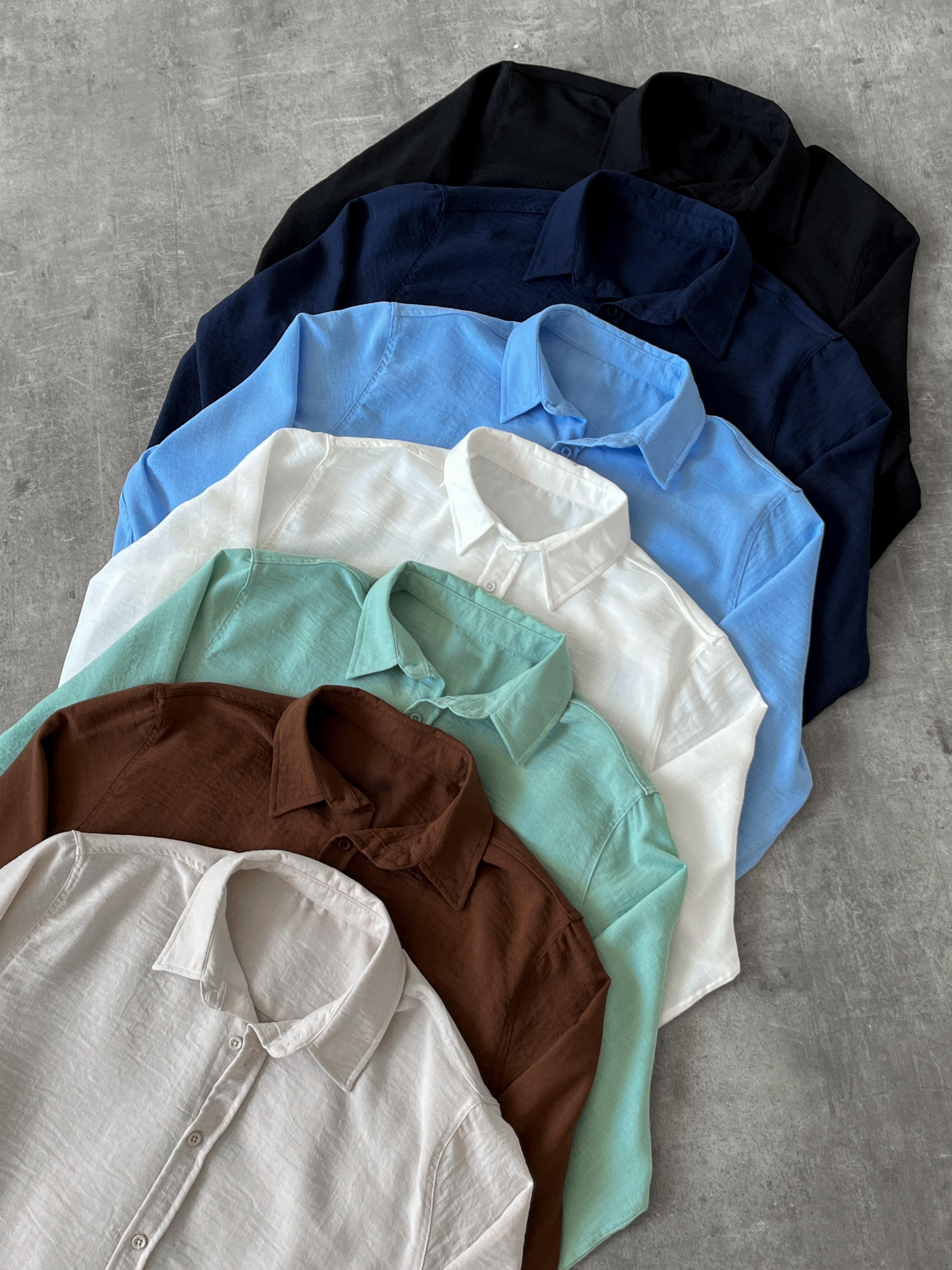 Vento Siyah Krinkıl Kumaş Oversize Gömlek