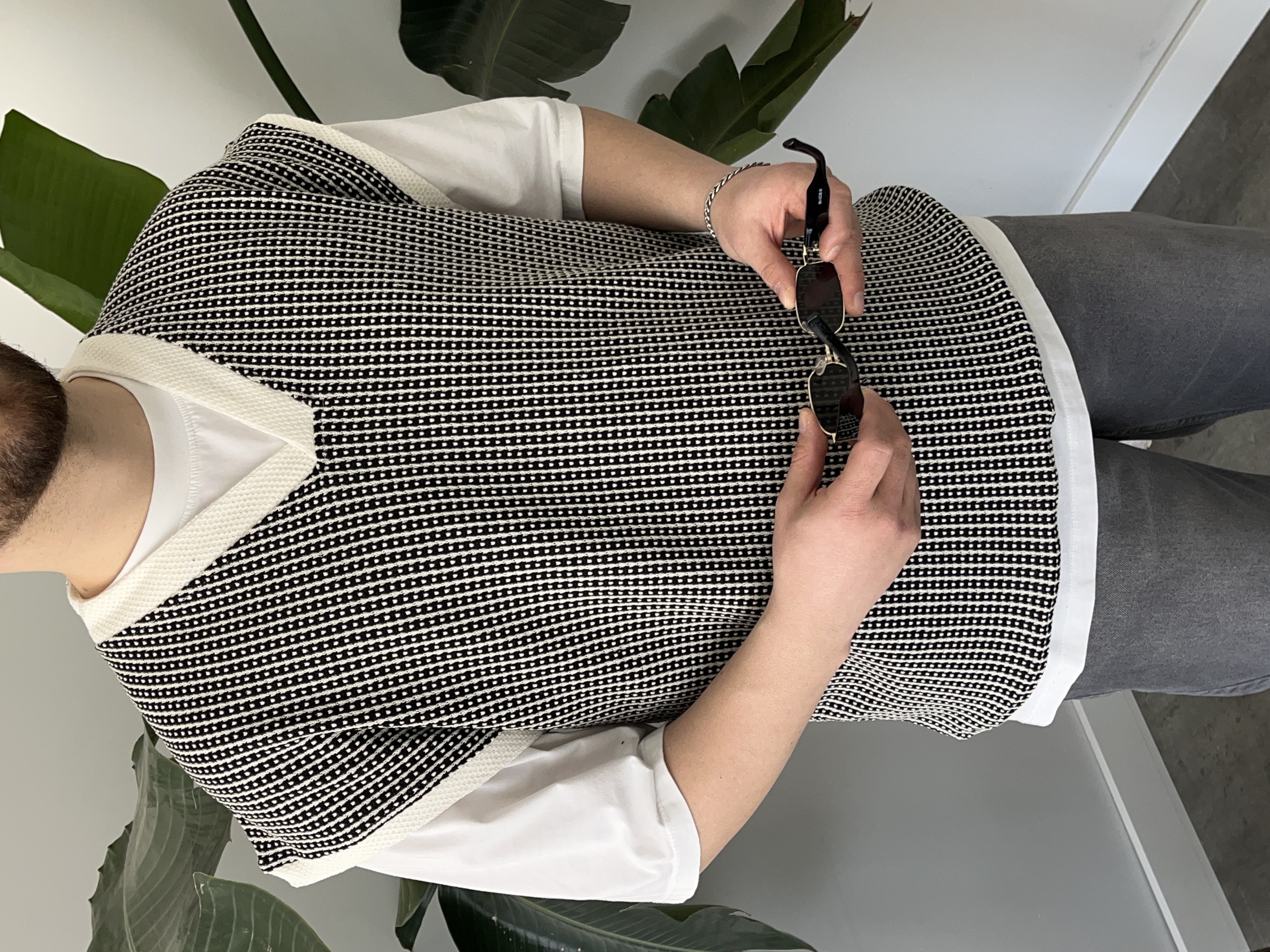 Vino Siyah Desenli Oversize Süveter