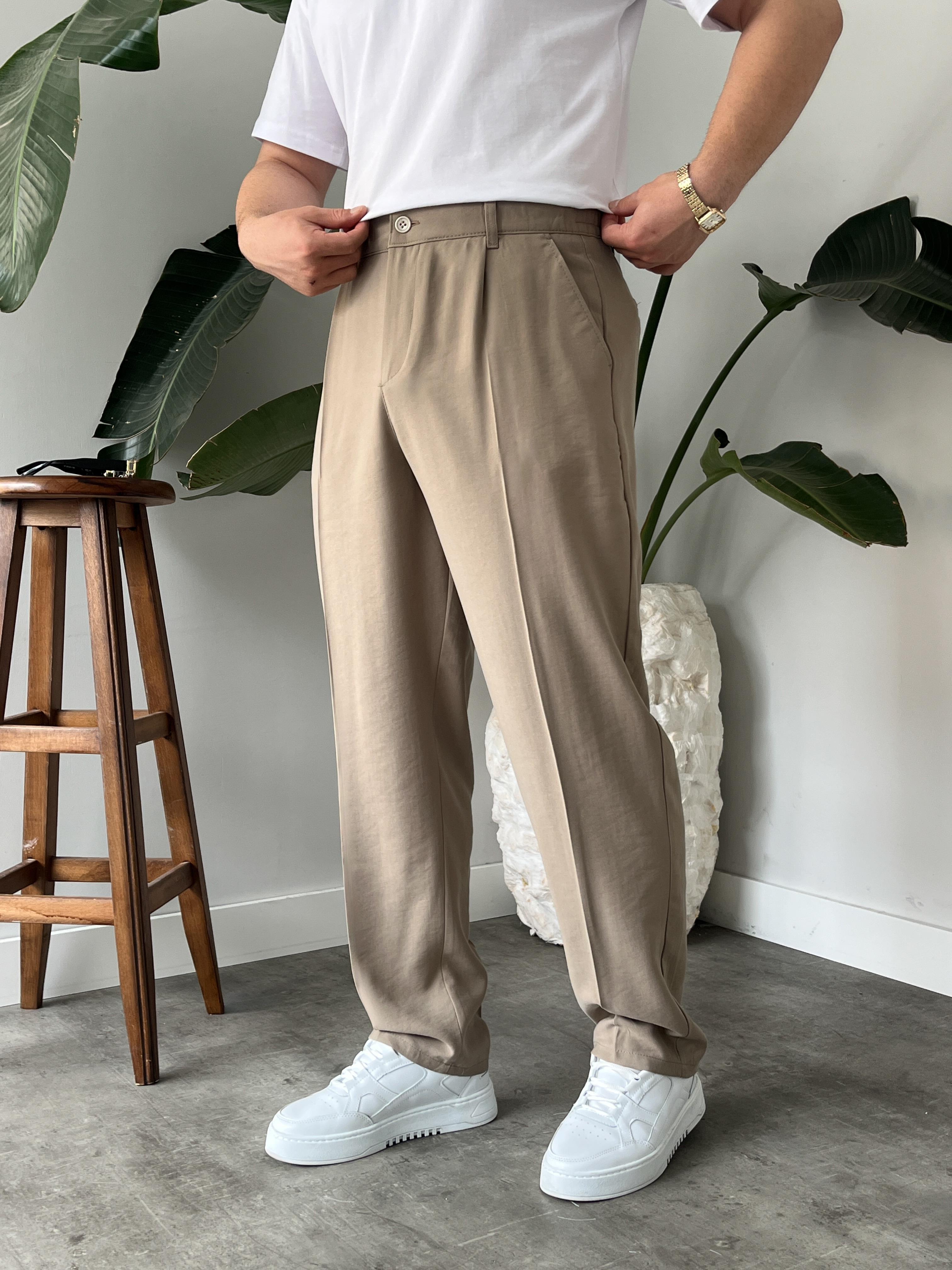 Vizon Deluxe Pileli Modal Kumaş Baggy Pantolon