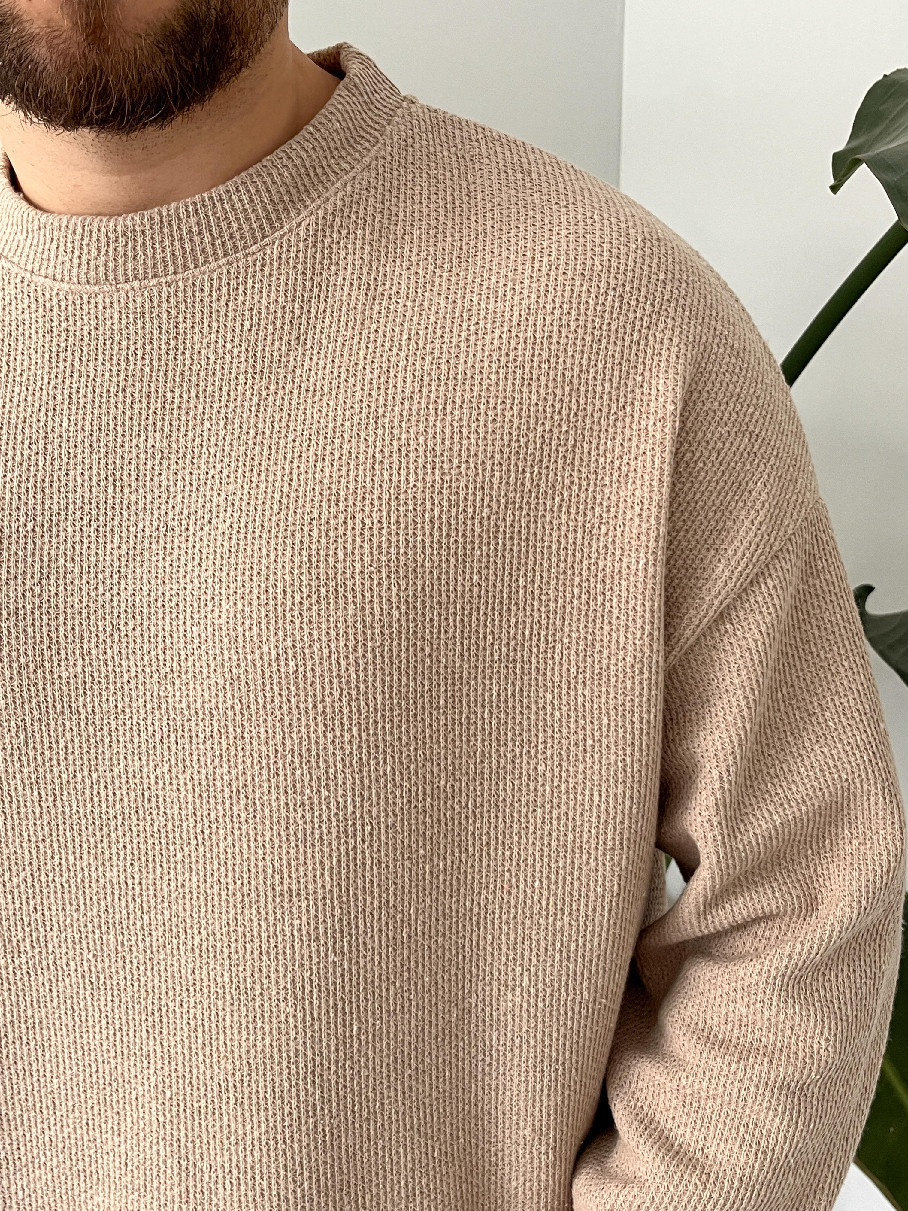 Vizon Dokulu Örme Triko Sweatshirt