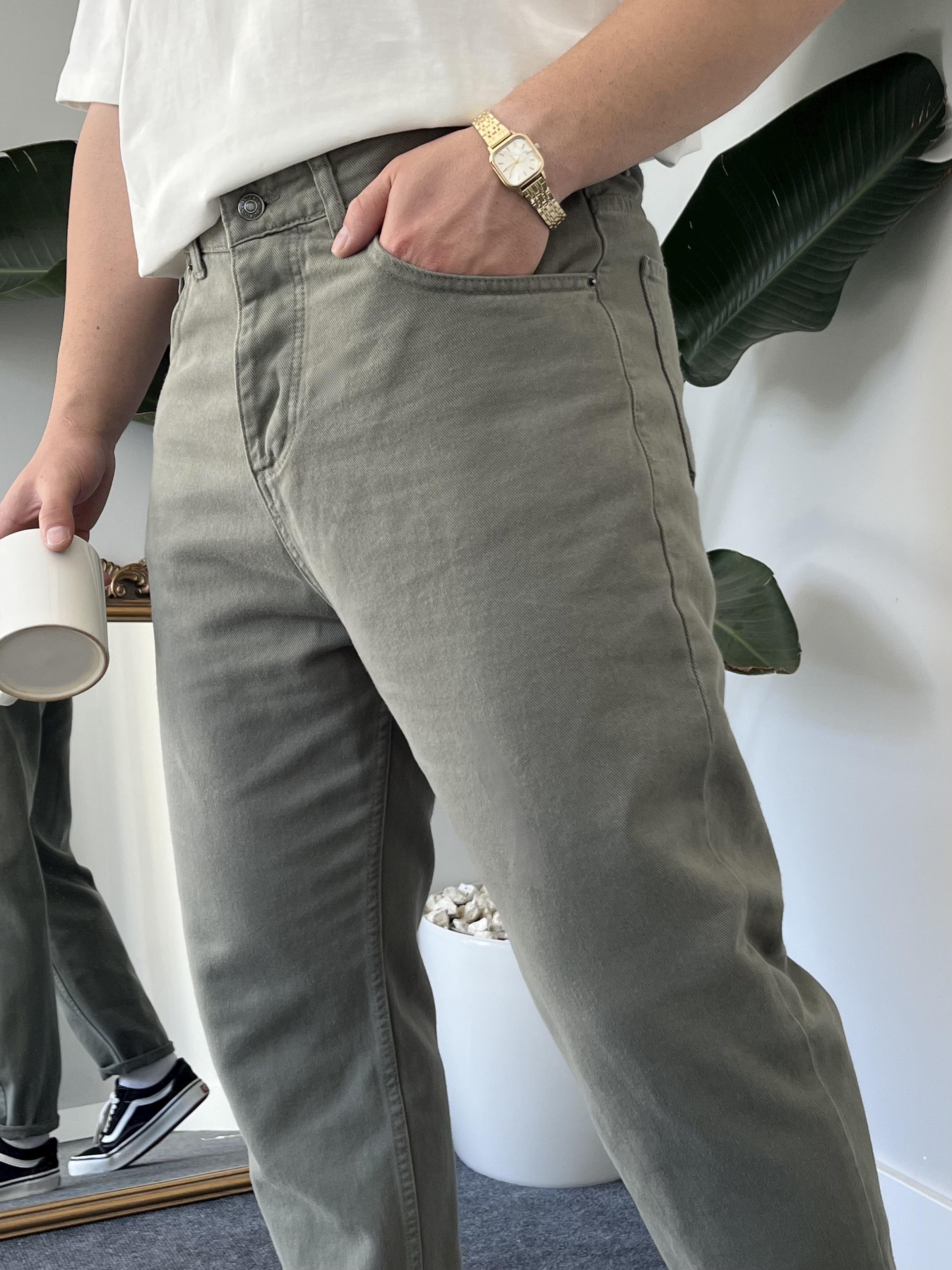 Yeşil Kanvas Boyfriend Jean